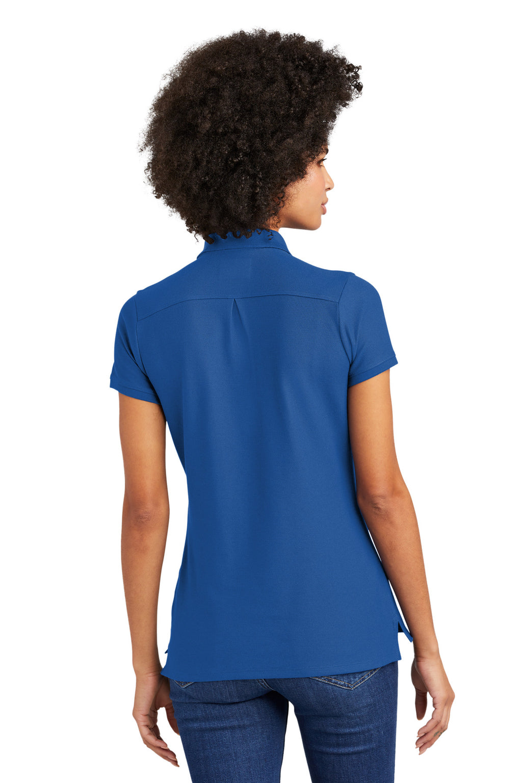 DISCONTINUED New Era Ladies Venue Home Plate Polo. LNEA300 - Royal - back