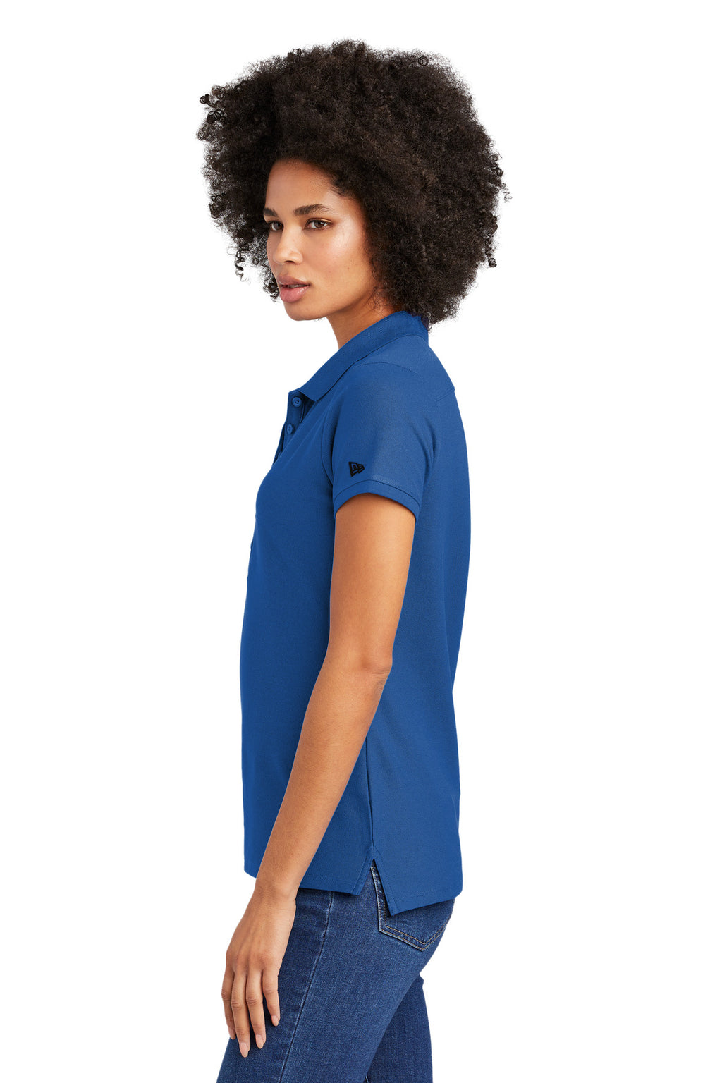 DISCONTINUED New Era Ladies Venue Home Plate Polo. LNEA300 - Royal - side