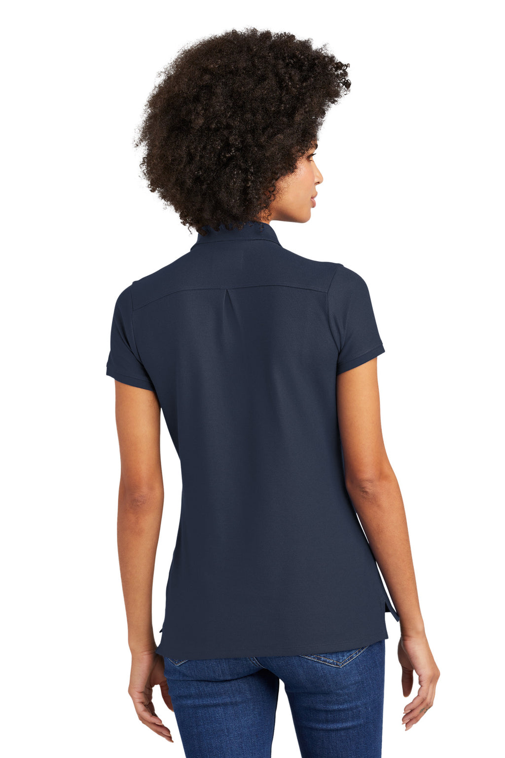 DISCONTINUED New Era Ladies Venue Home Plate Polo. LNEA300 - True Navy - back