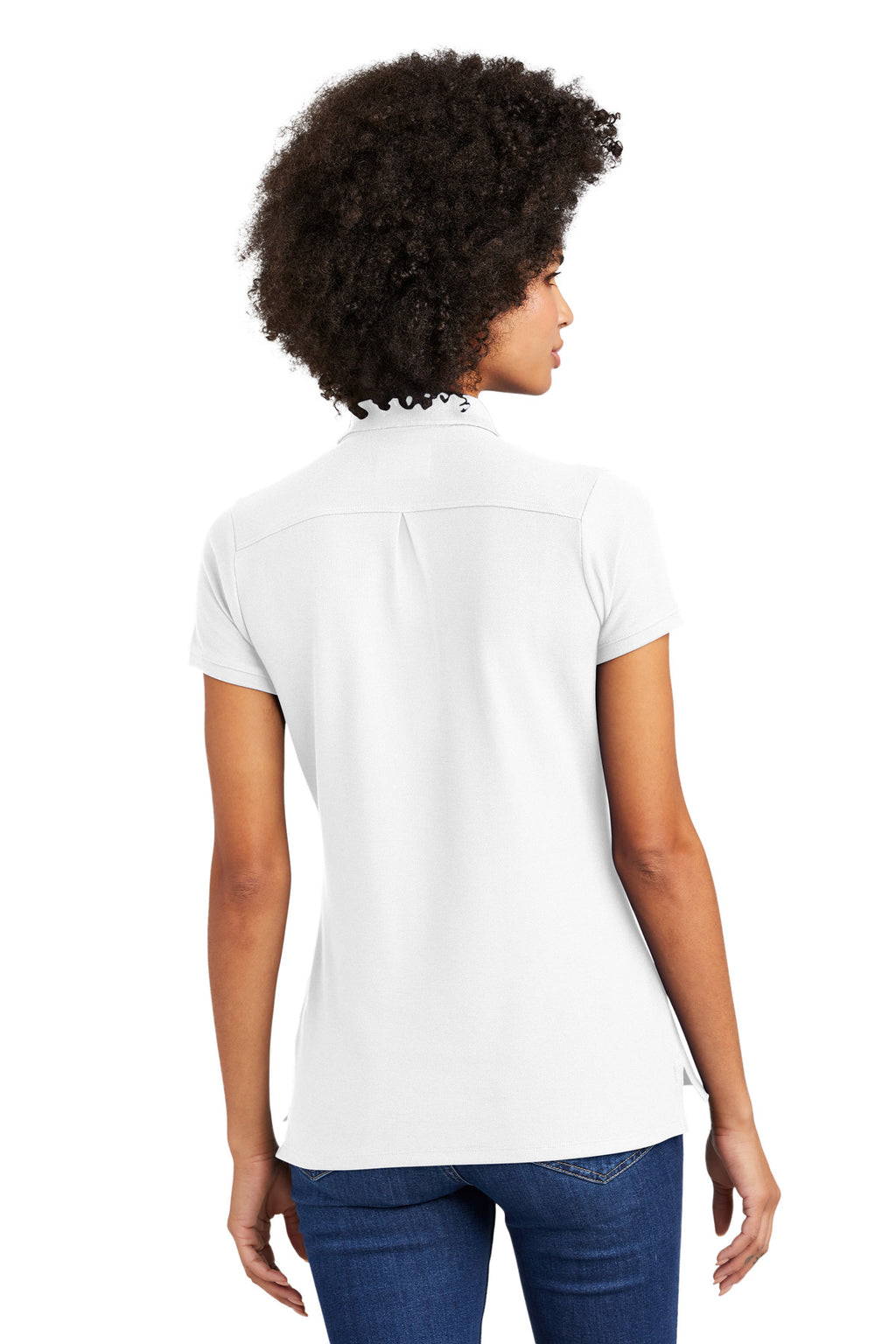 DISCONTINUED New Era Ladies Venue Home Plate Polo. LNEA300 - White - back
