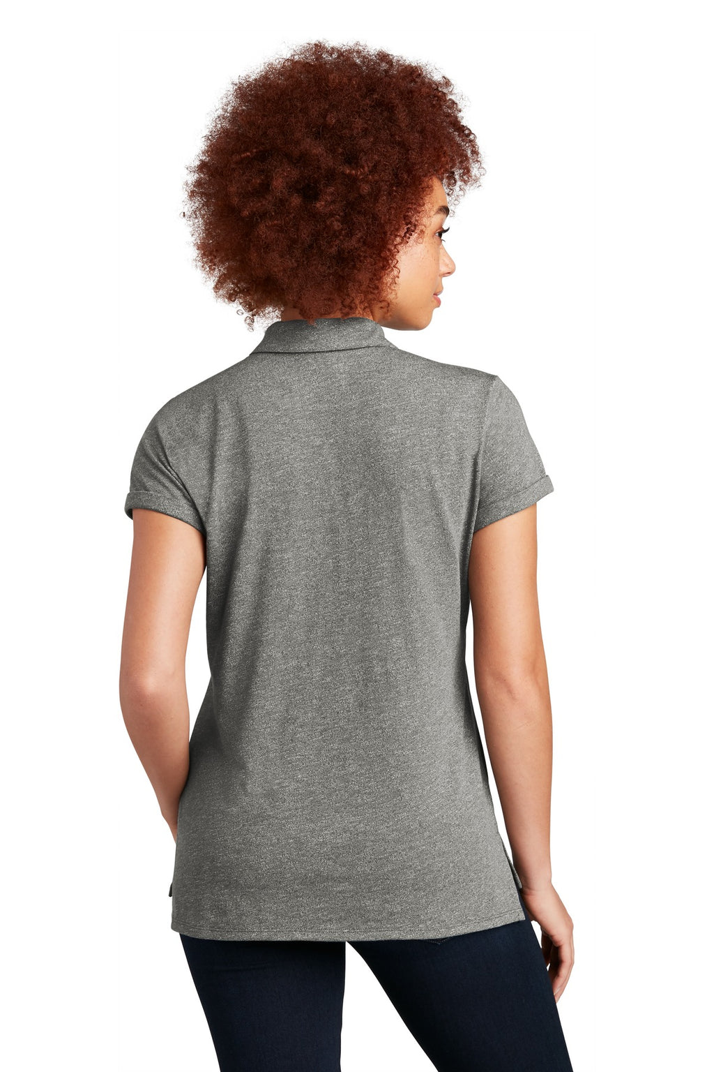 New Era Women's Slub Twist Polo LNEA301 - Shadow Grey Twist - back