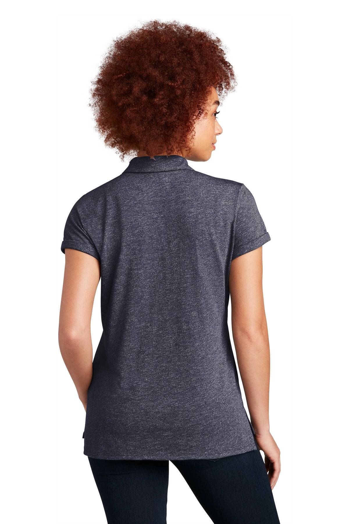 New Era Women's Slub Twist Polo LNEA301 - True Navy Twist - back