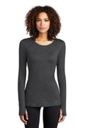 OGIO Women's Force Long Sleeve Tee LOE340 - Blacktop Heather - front