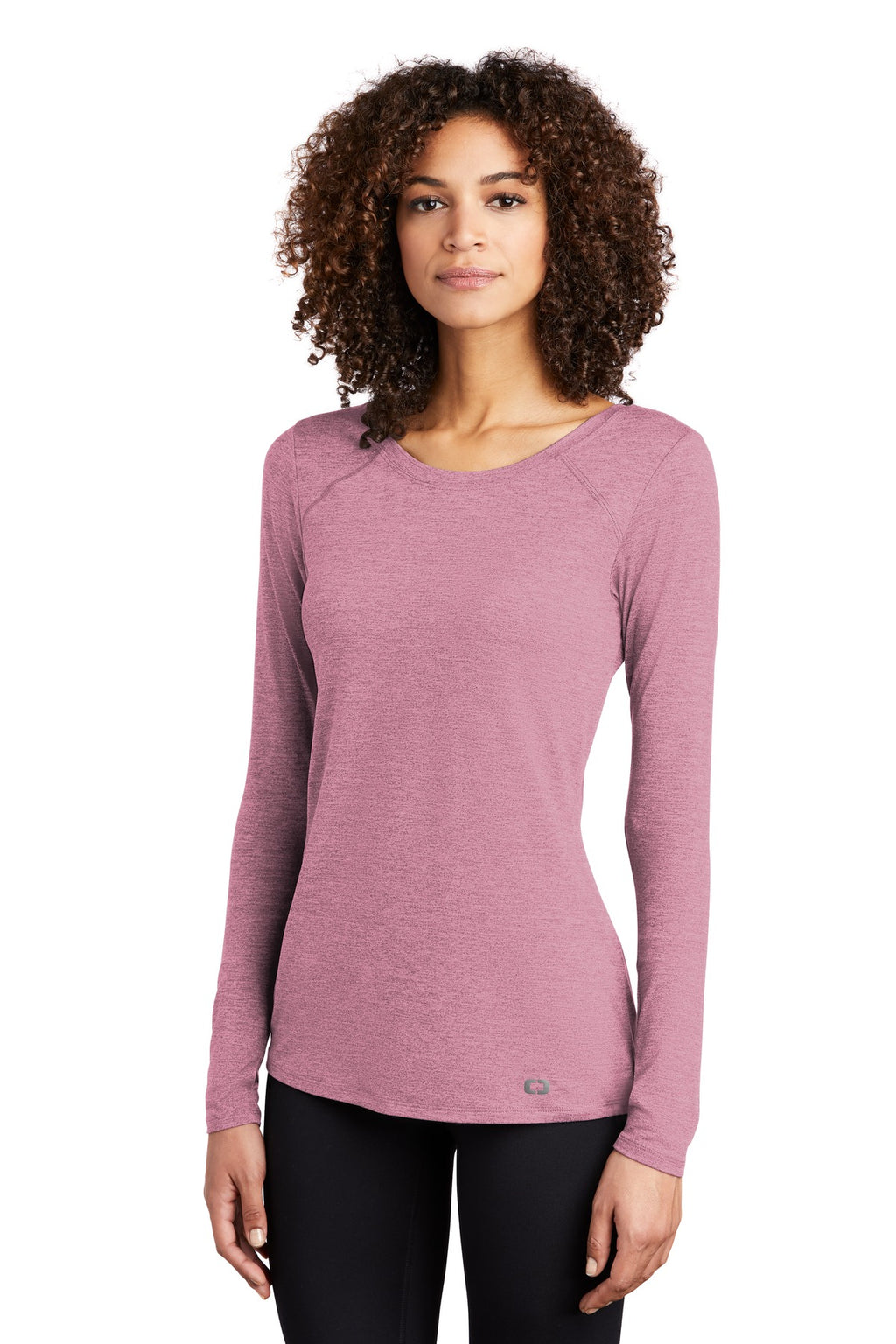 OGIO Women's Force Long Sleeve Tee LOE340 - Lilac Heather - three_q
