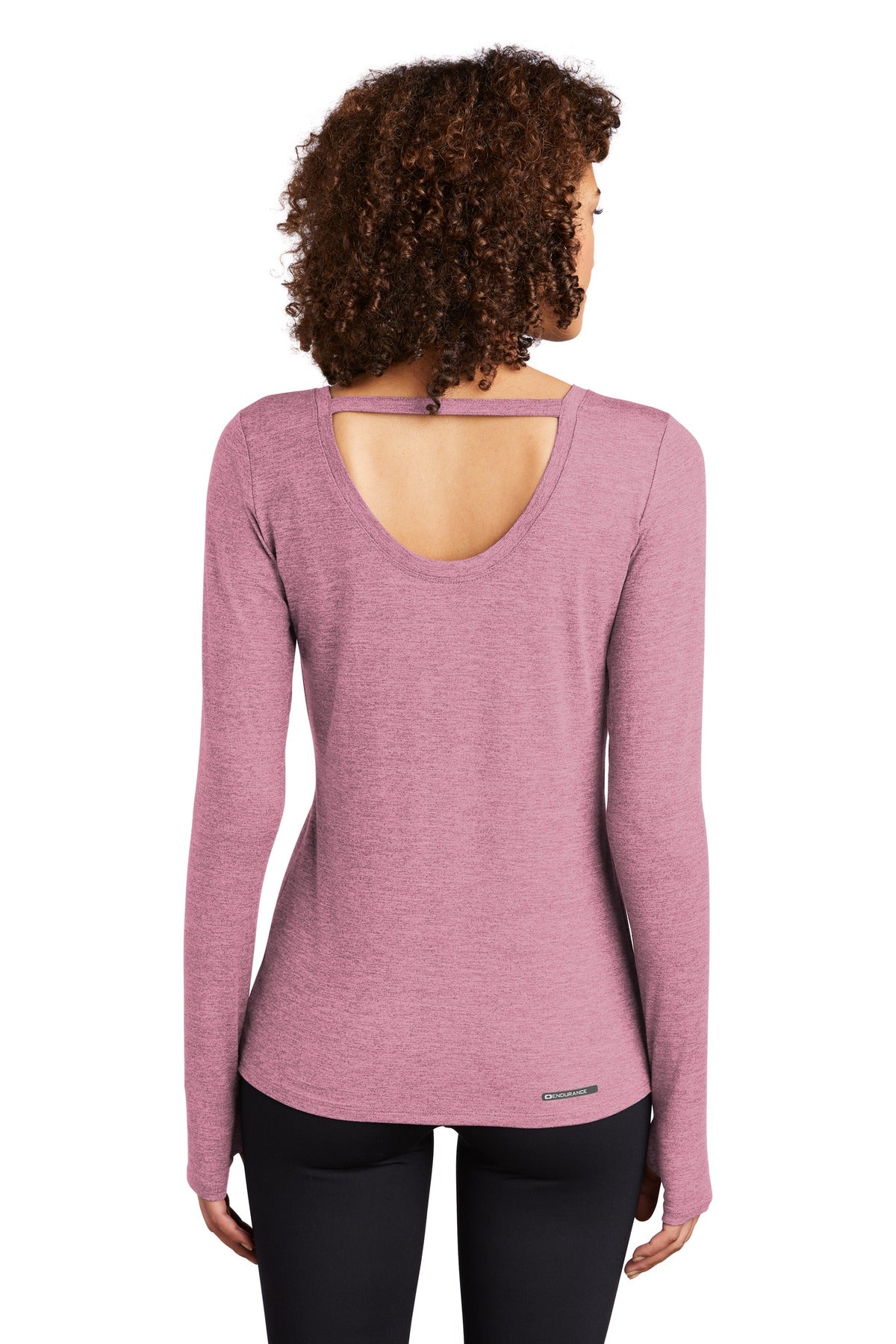 OGIO Women's Force Long Sleeve Tee LOE340 - Lilac Heather - back