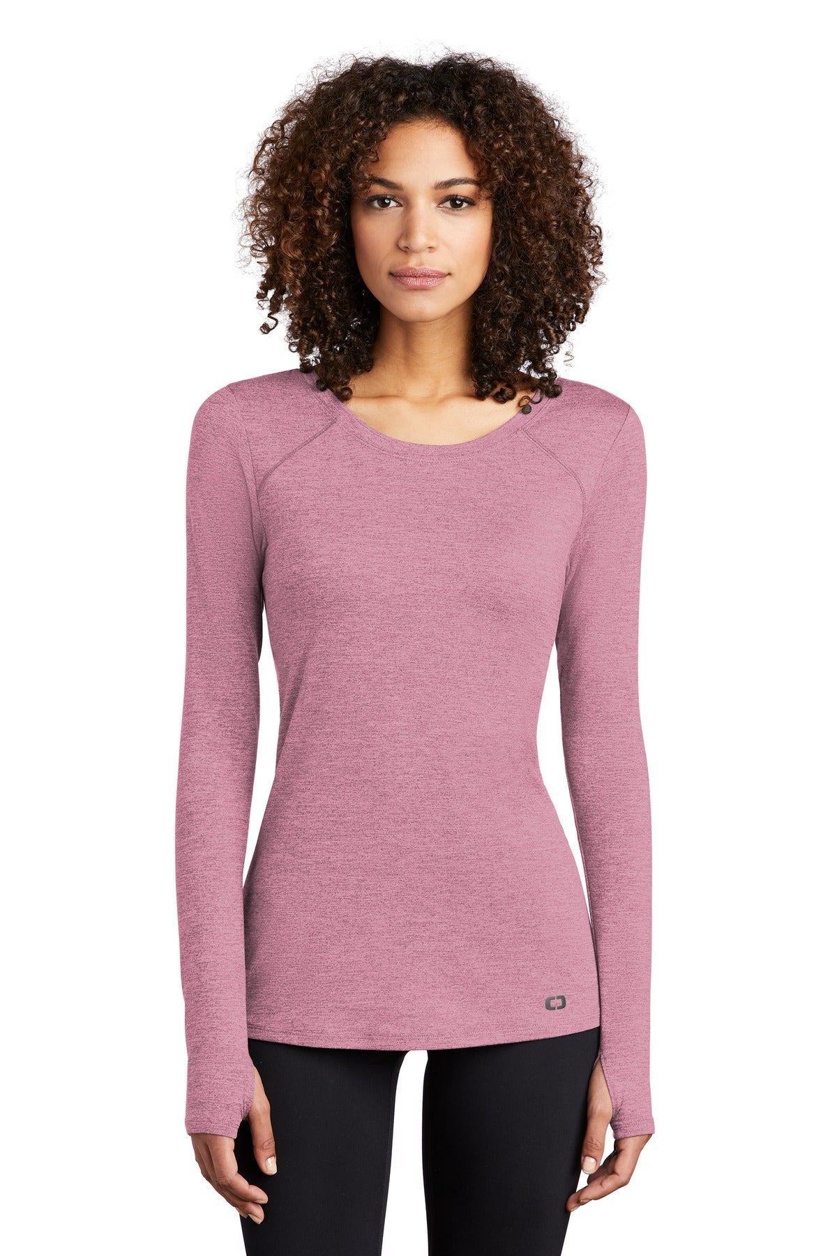 OGIO Women's Force Long Sleeve Tee LOE340 - Lilac Heather - front