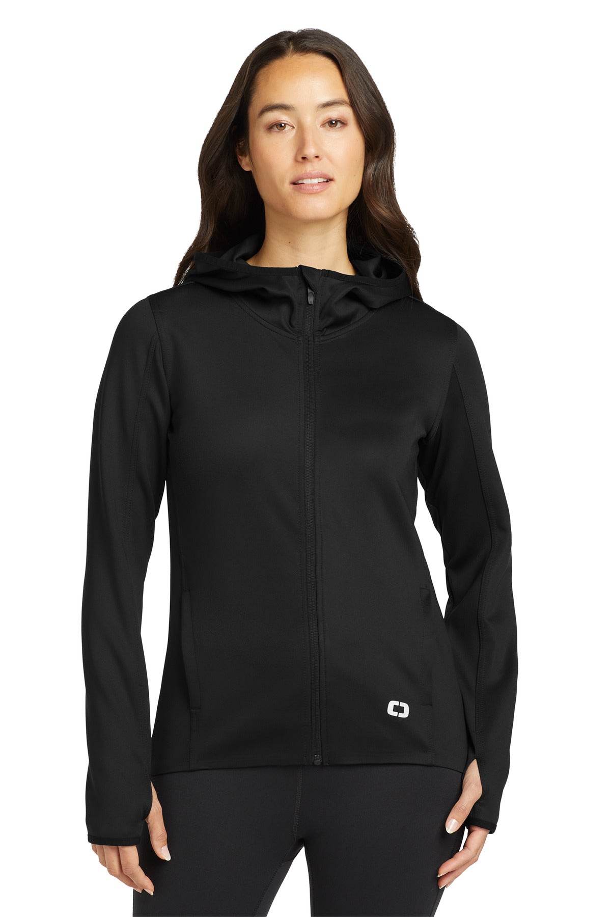 OGIO Women's Stealth Full-Zip Jacket. LOE728 - Blacktop - front
