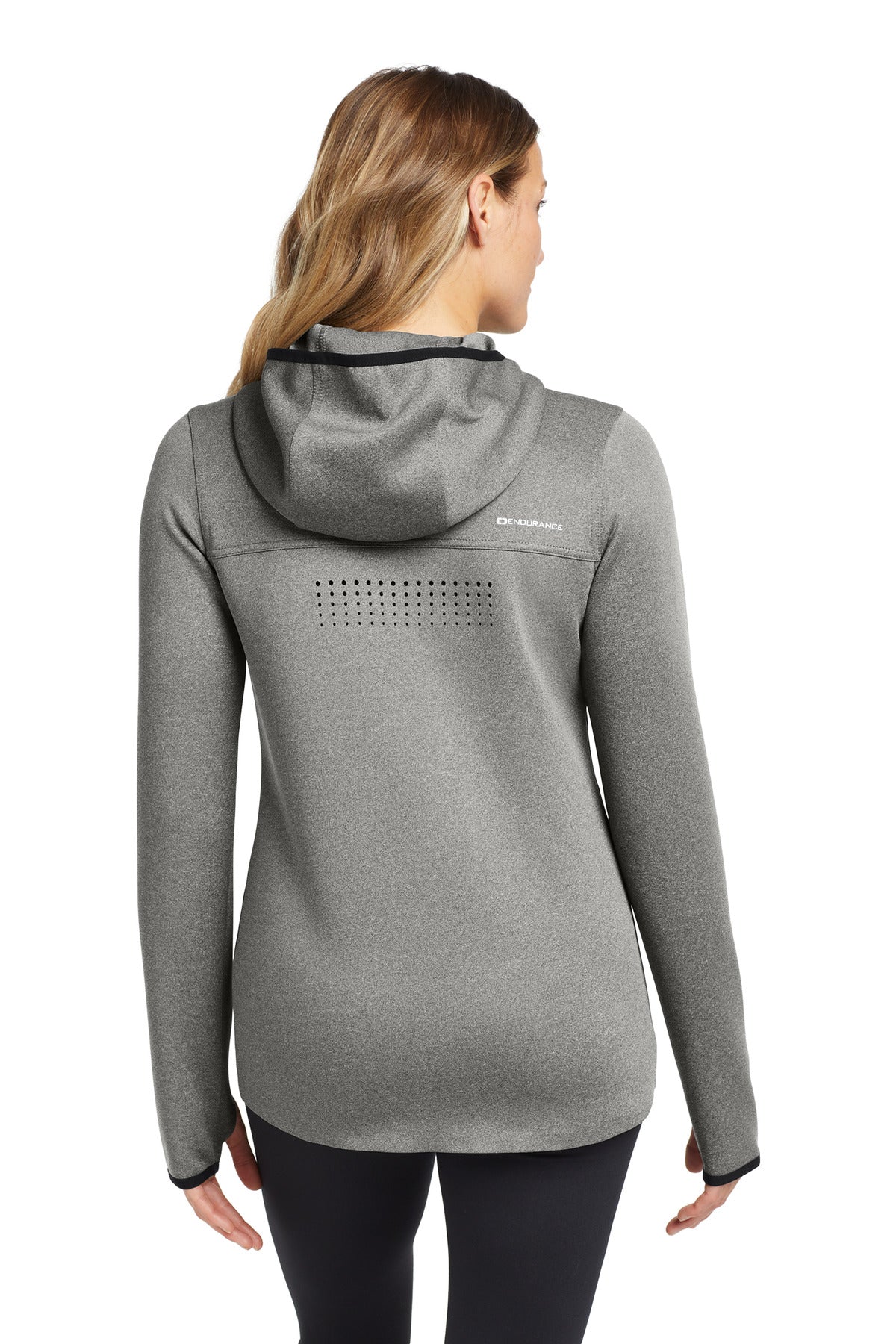 OGIO Women's Stealth Full-Zip Jacket. LOE728 - Heather Grey - back