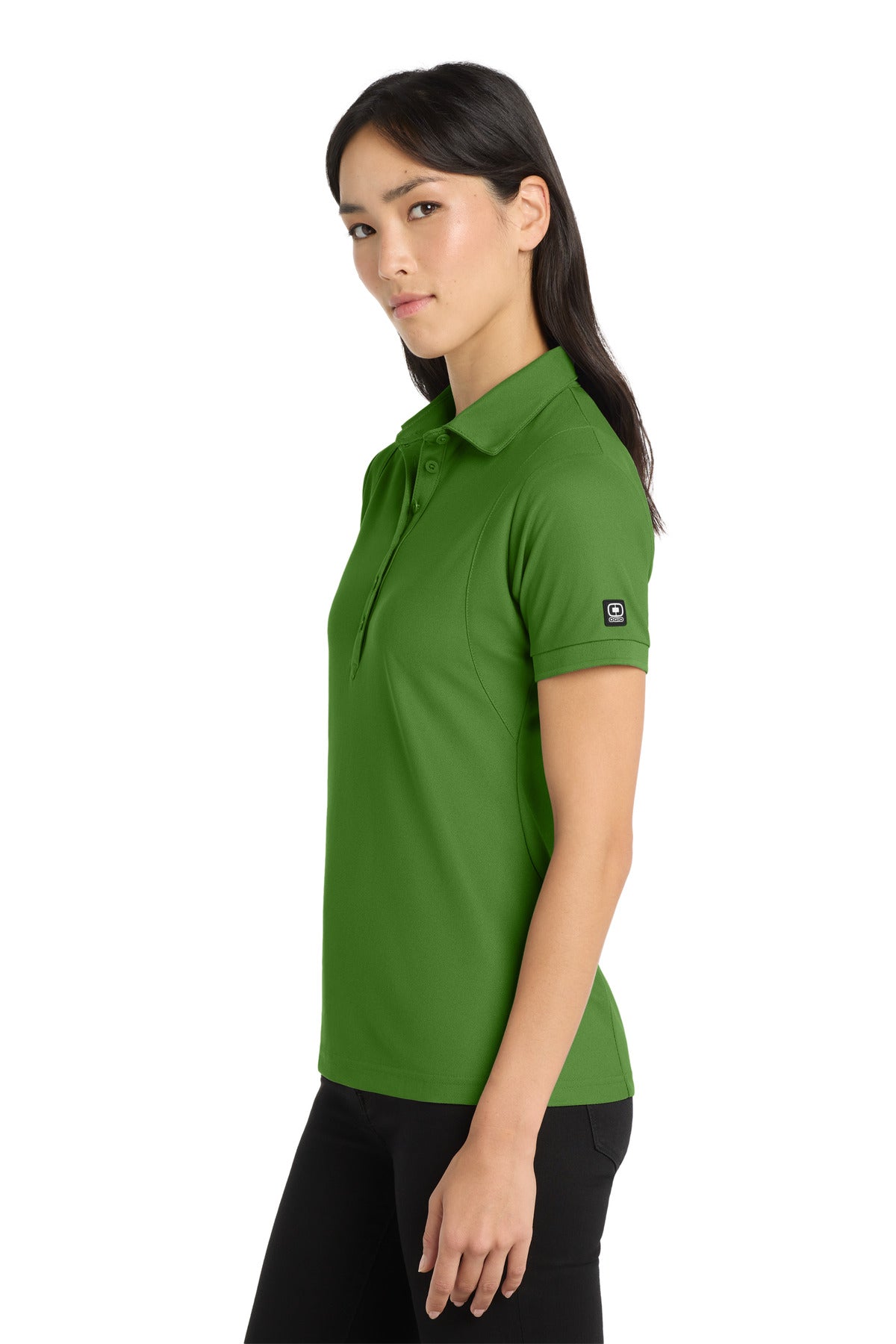 OGIO - Jewel Polo. LOG101 - Gridiron Green - side