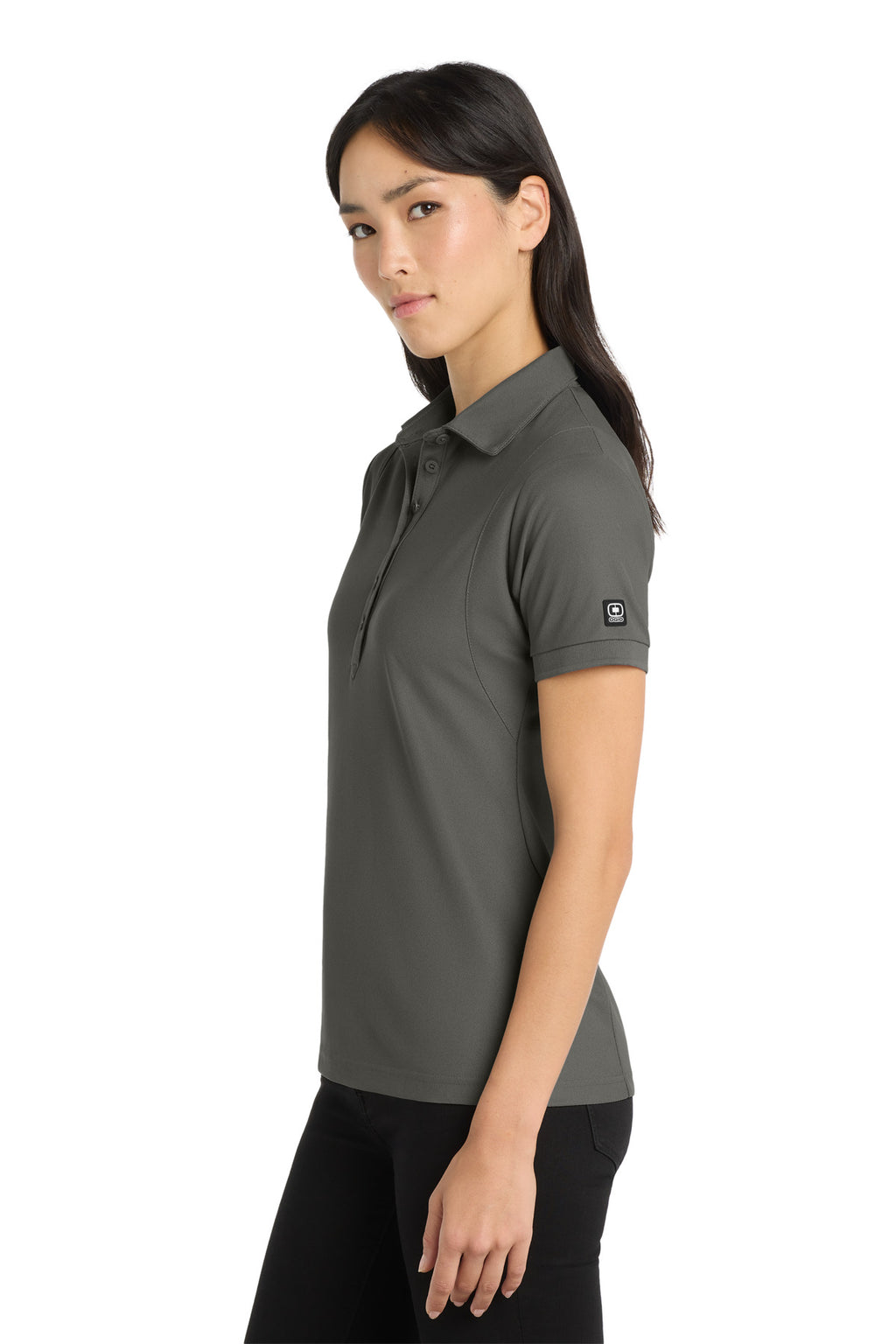 OGIO - Jewel Polo. LOG101 - Rogue Grey - side