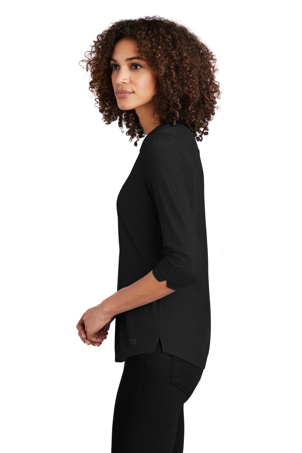 OGIO Women's Jewel Henley LOG104 - Blacktop - side