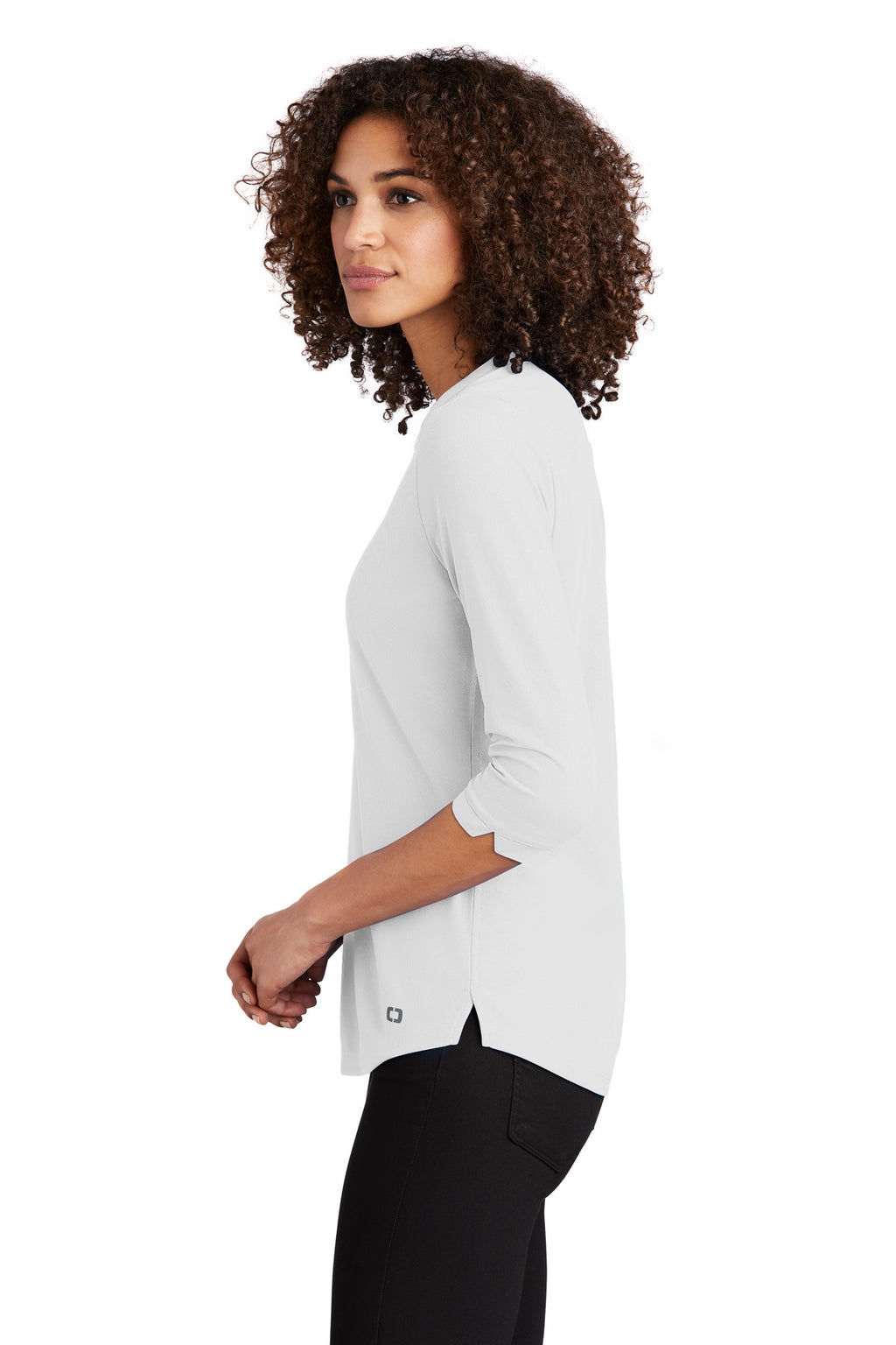 OGIO Women's Jewel Henley LOG104 - Bright White - side