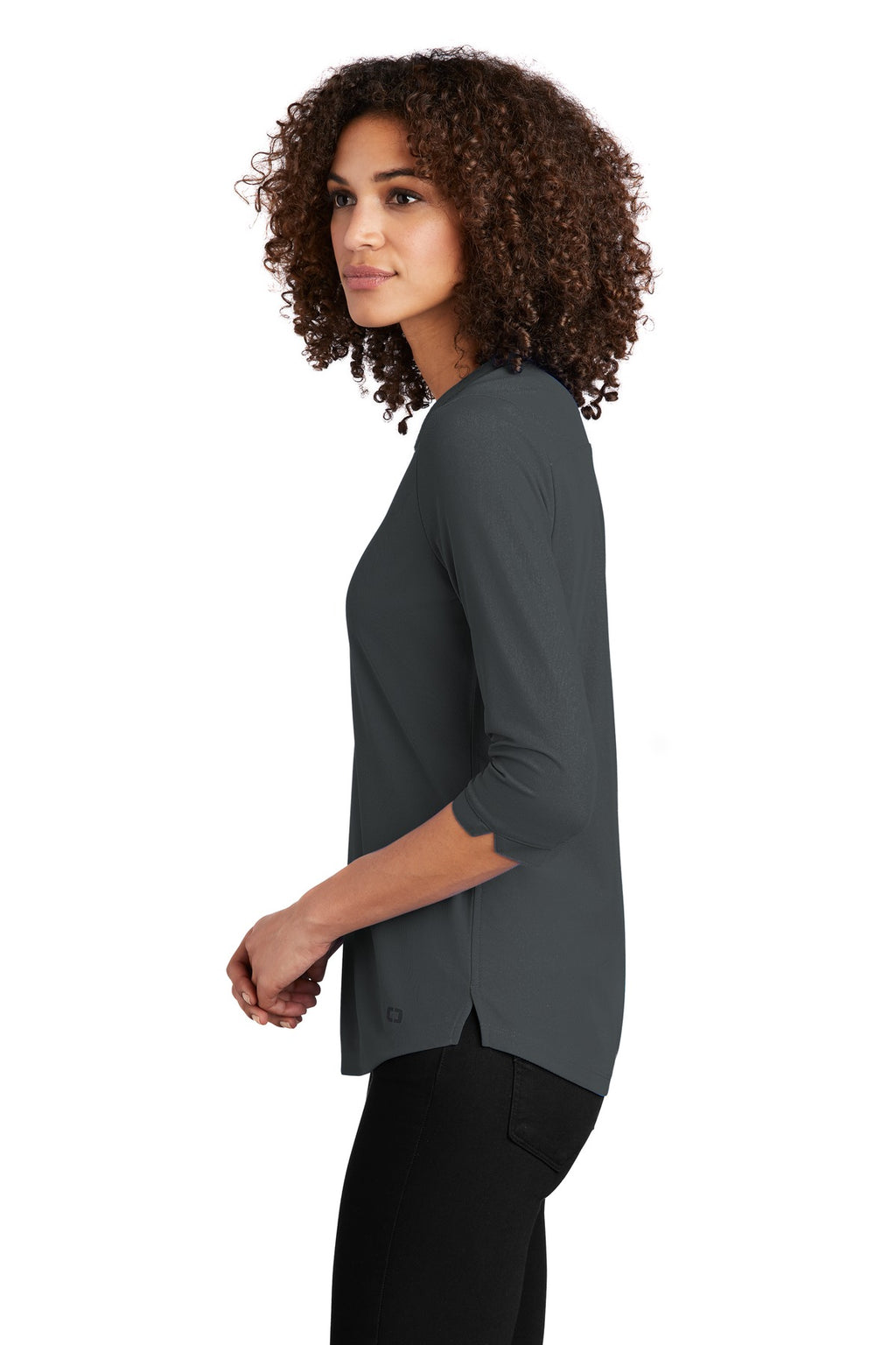 OGIO Women's Jewel Henley LOG104 - Diesel Grey - side