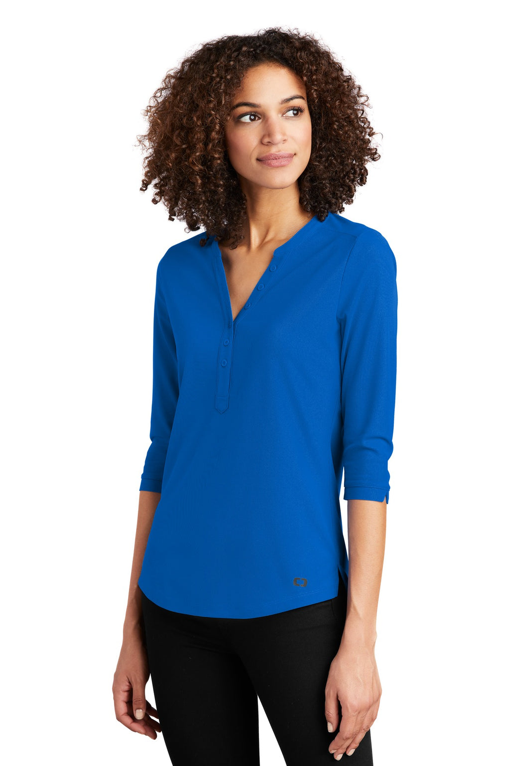 OGIO Women's Jewel Henley LOG104 - Electric Blue - three_q