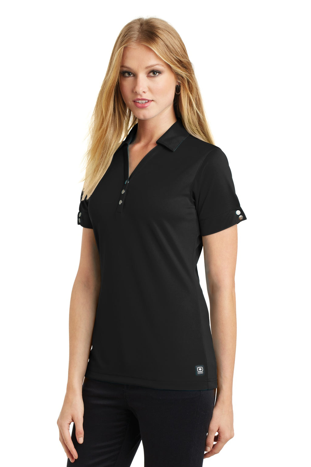 OGIO - Glam Polo. LOG105 - Blacktop - three_q