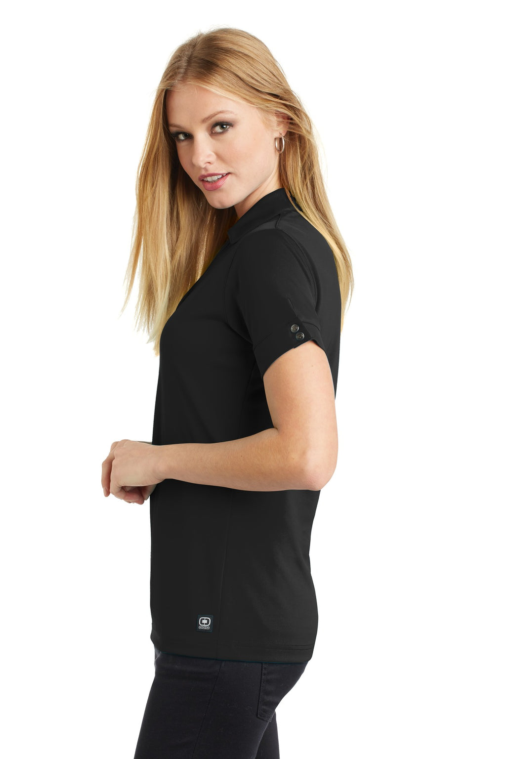 OGIO - Glam Polo. LOG105 - Blacktop - side
