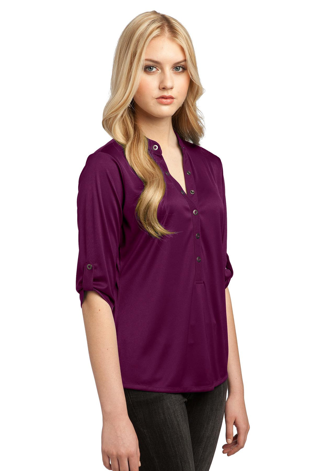 OGIO - Crush Henley. LOG111 - Purple Luxe - three_q