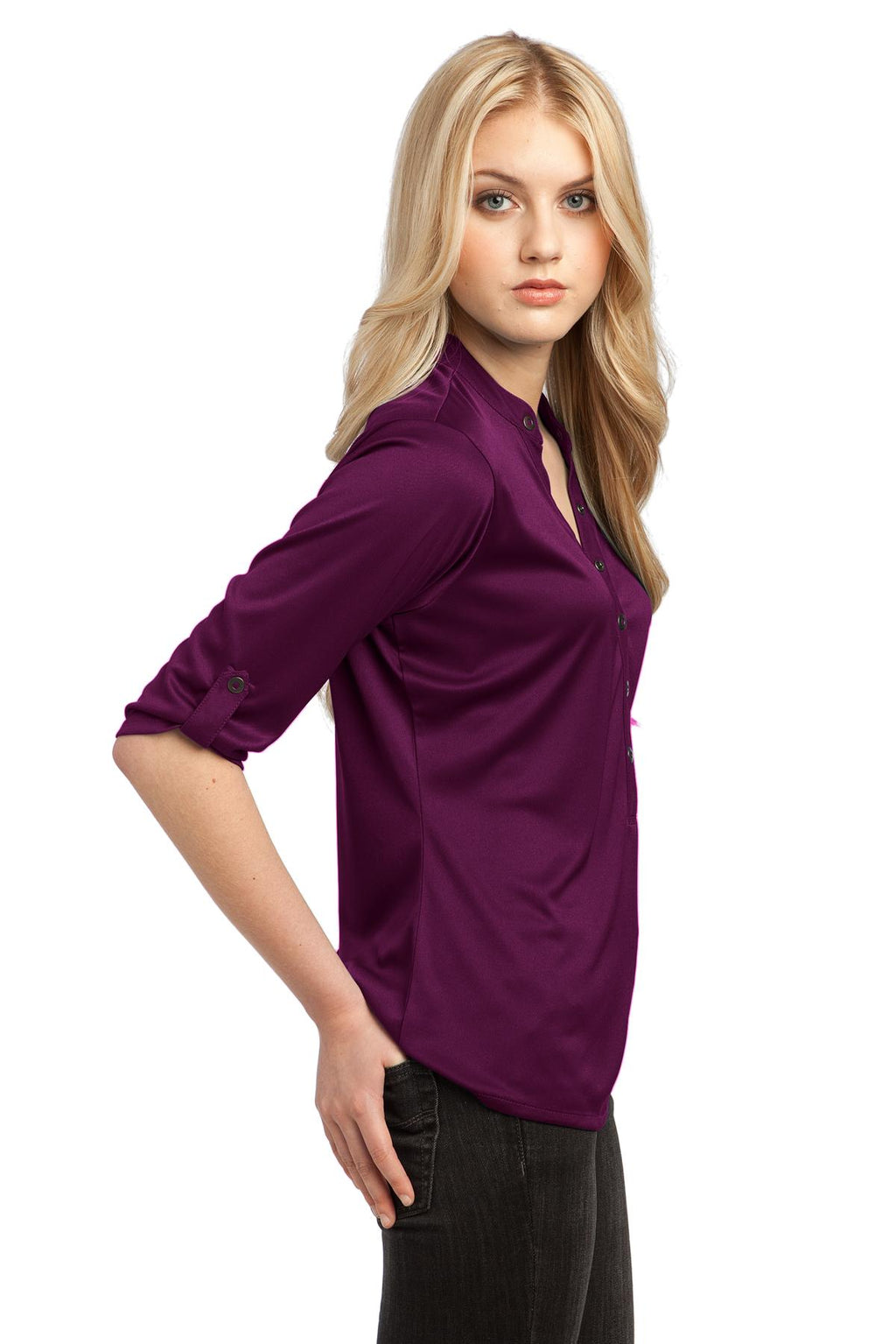 OGIO - Crush Henley. LOG111 - Purple Luxe - side