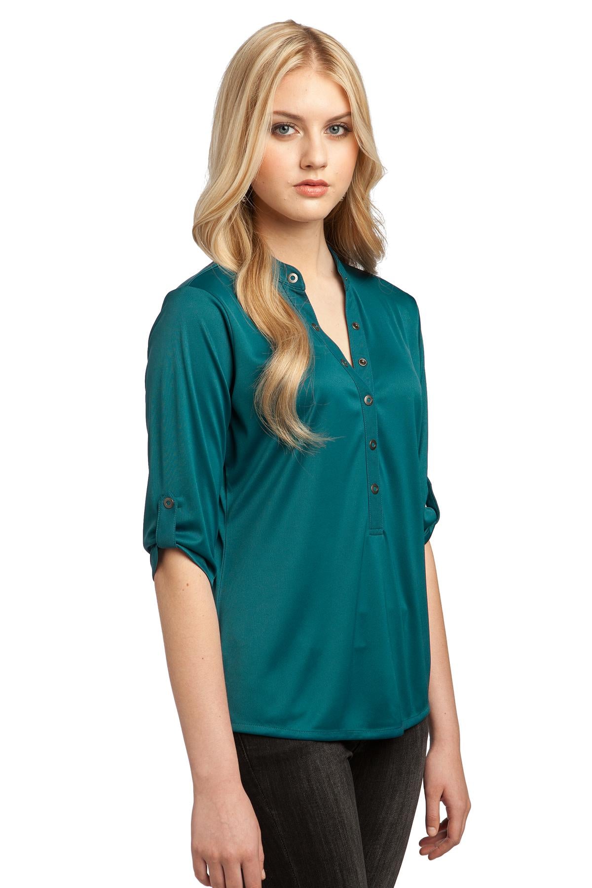 OGIO - Crush Henley. LOG111 - Torque Teal - three_q