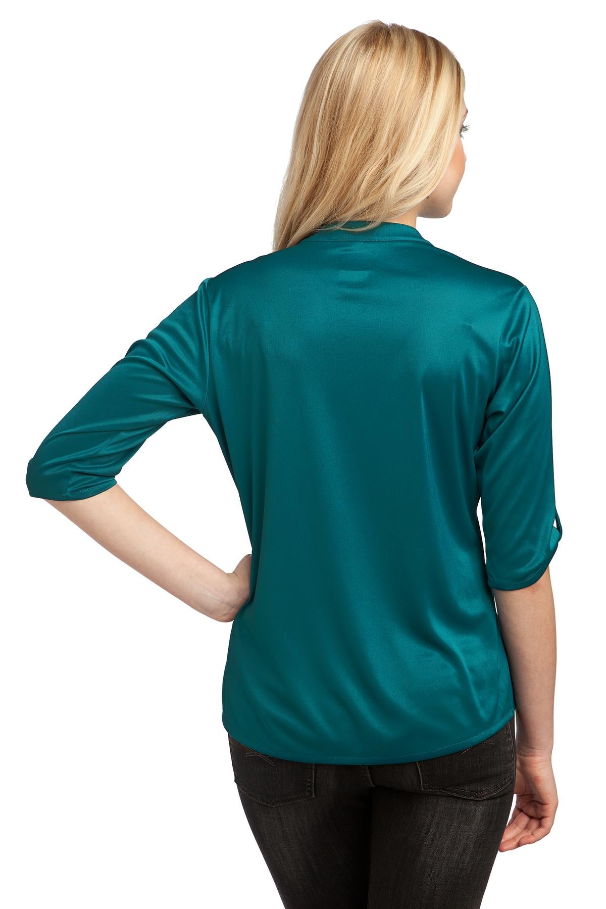 OGIO - Crush Henley. LOG111 - Torque Teal - back
