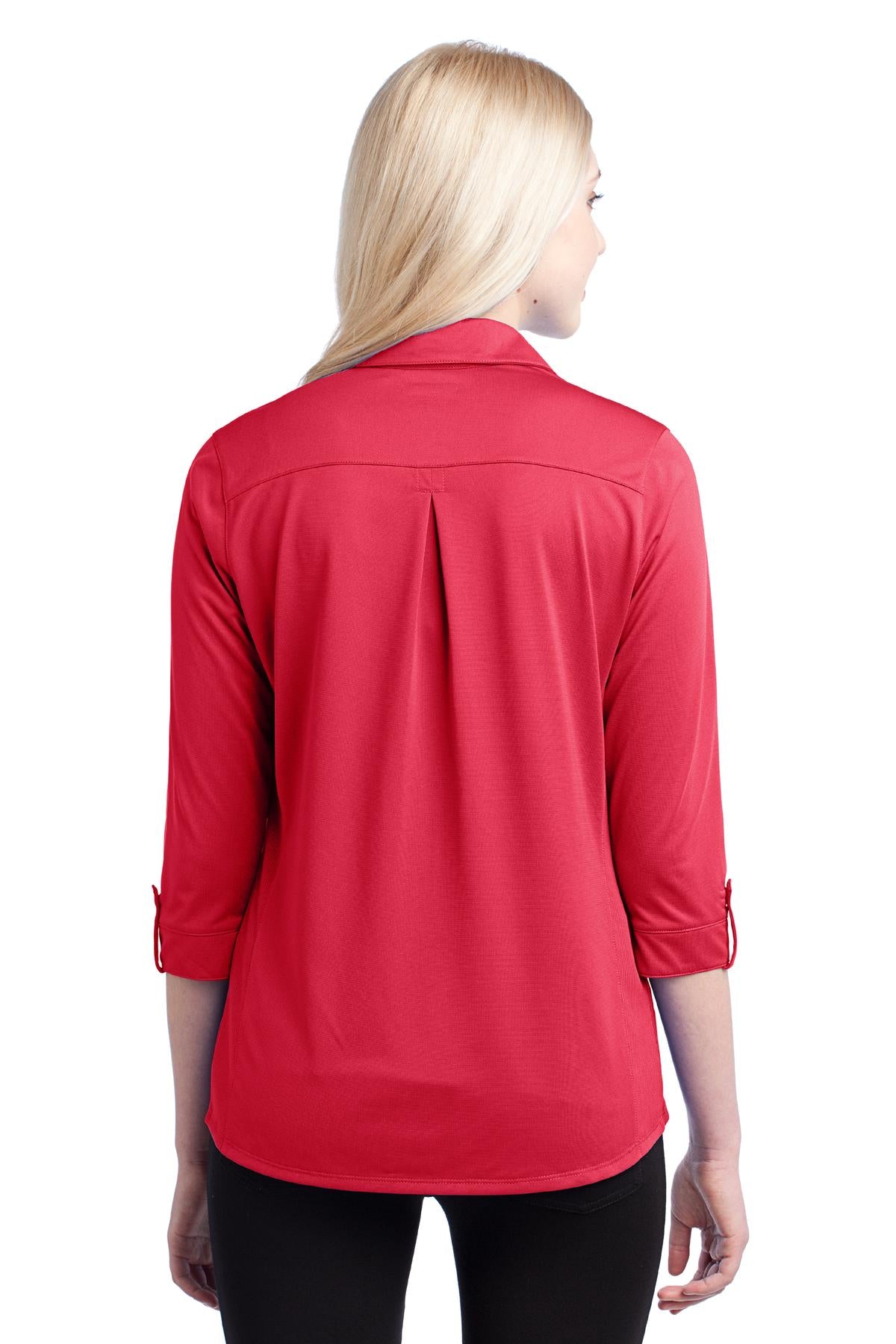 DISCONTINUED OGIO Pearl Polo. LOG115 - Pink Rouge - back