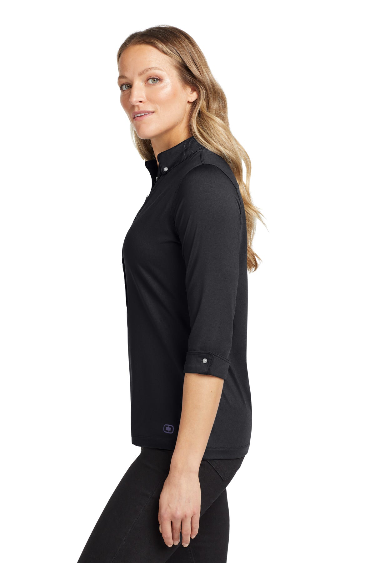 OGIO Women's Gauge Polo. LOG122 - Blacktop - side