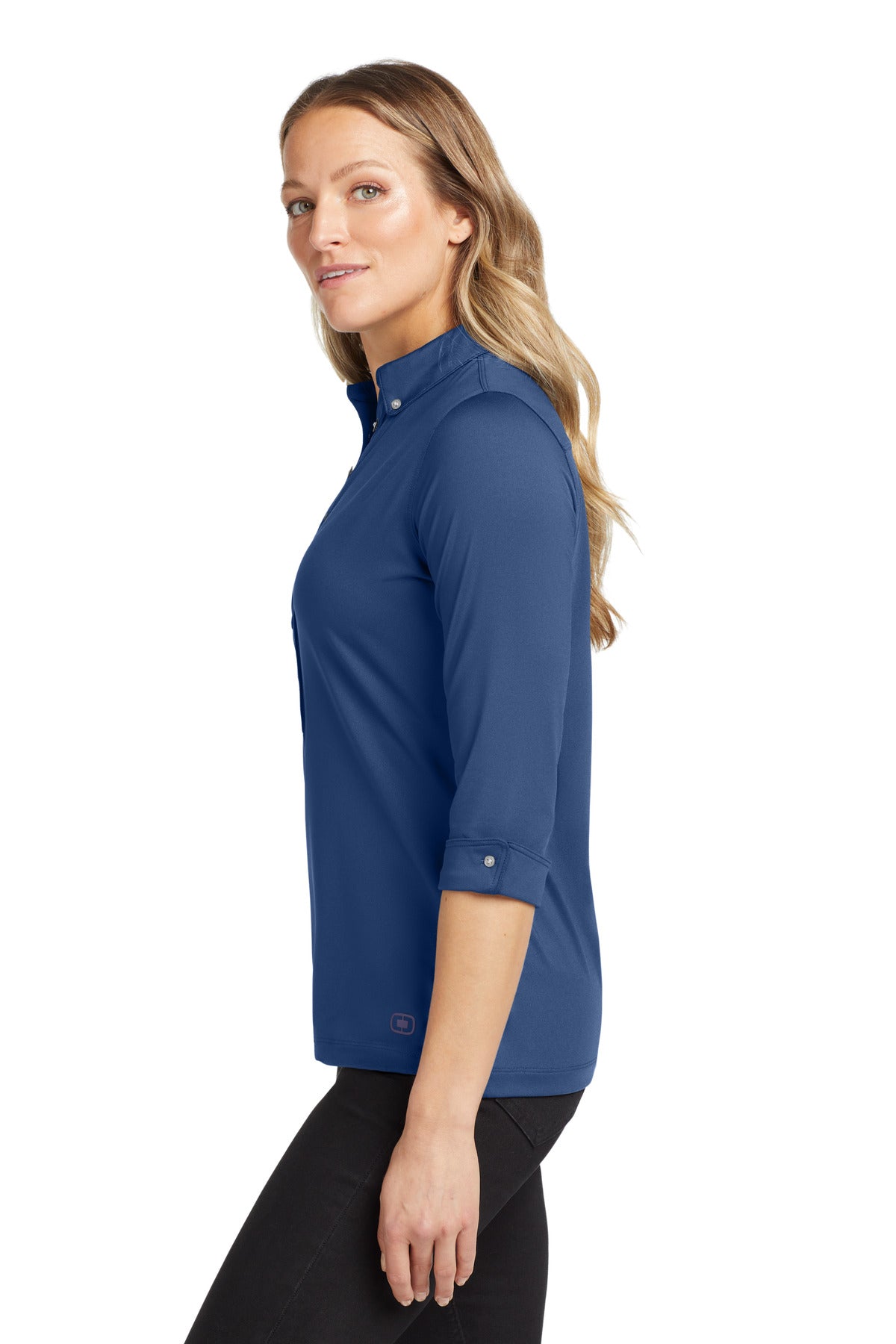 OGIO Women's Gauge Polo. LOG122 - Blue Indigo - side