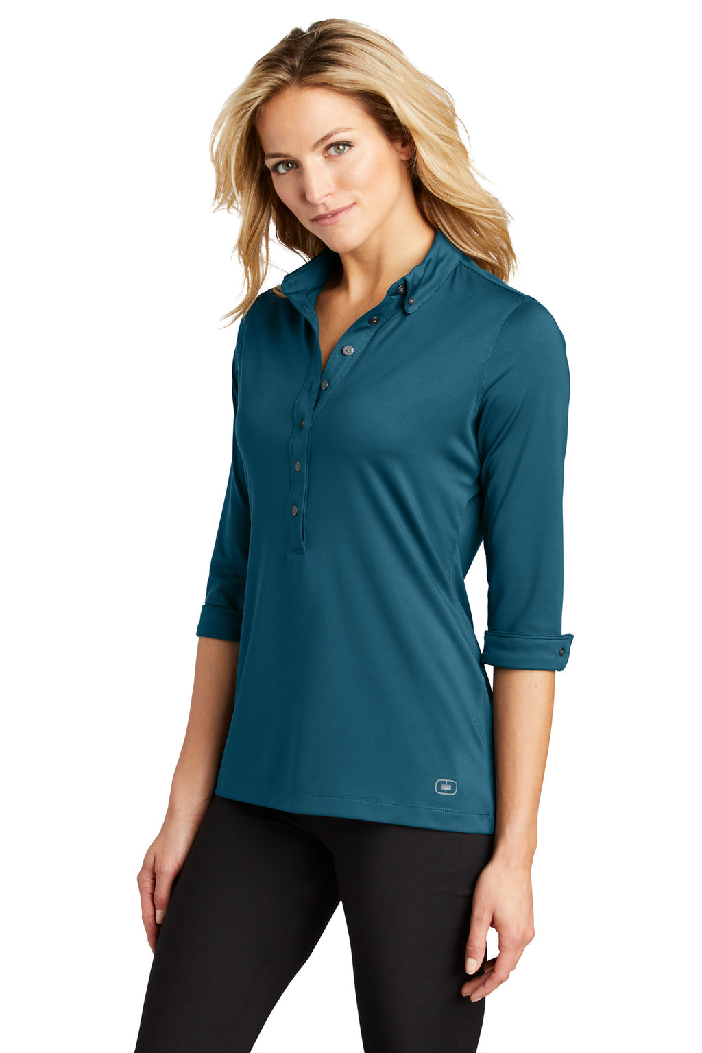 OGIO Women's Gauge Polo. LOG122 - Teal Throttle - three_q