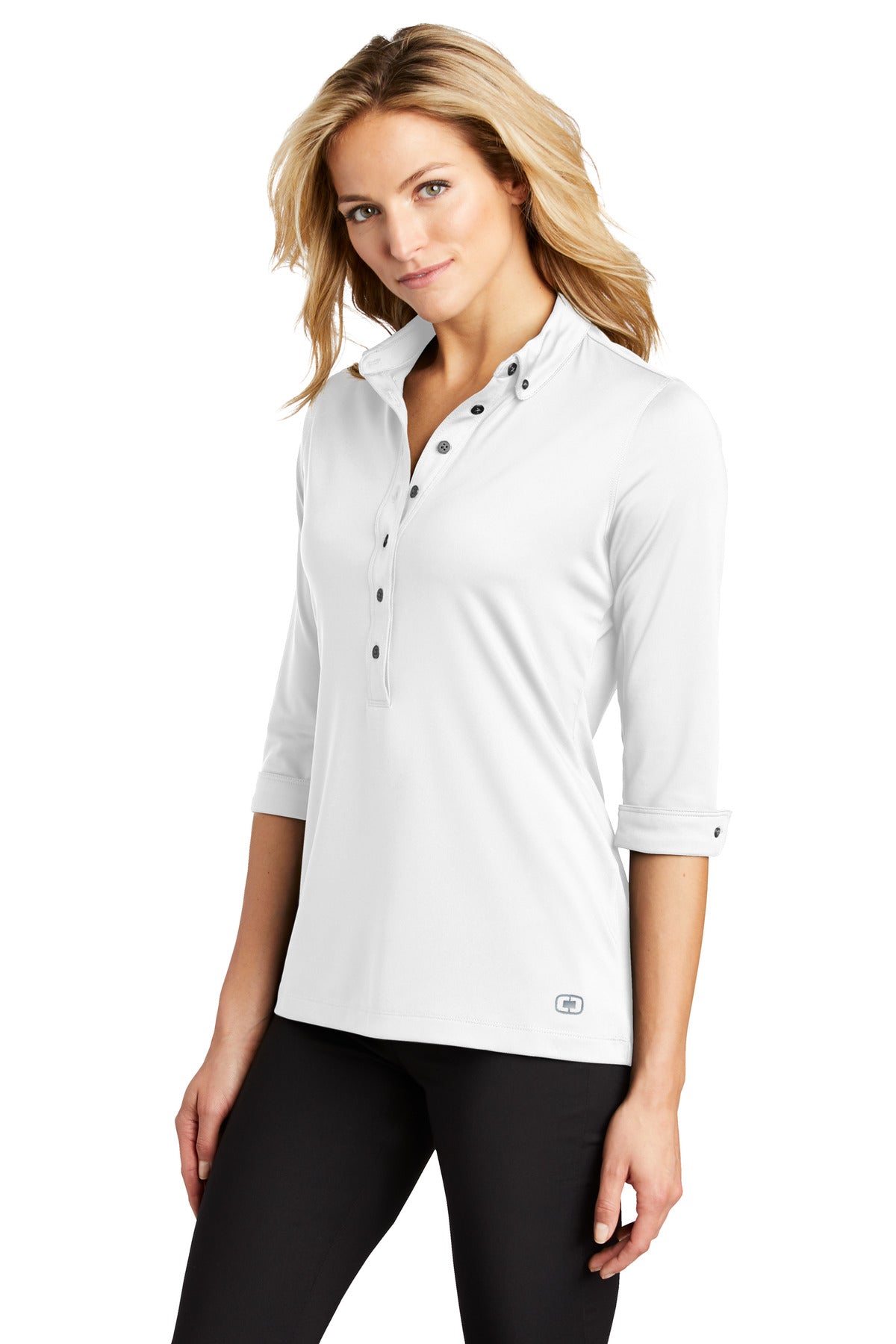 OGIO Women's Gauge Polo. LOG122 - White - three_q
