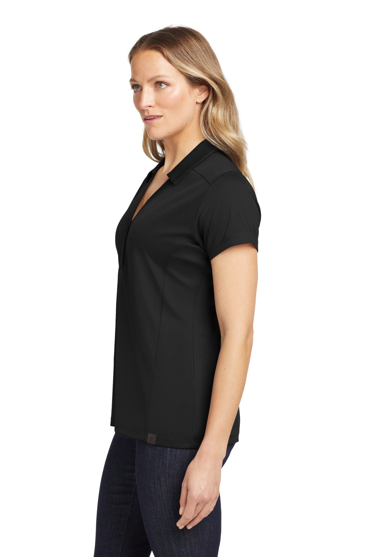 OGIO Women's Framework Polo. LOG125 - Blacktop - side