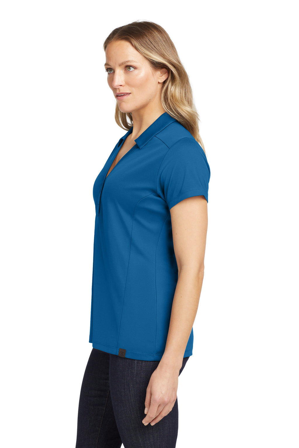 OGIO Women's Framework Polo. LOG125 - Bolt Blue - side