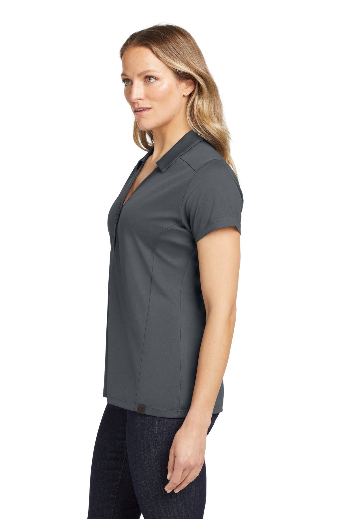 OGIO Women's Framework Polo. LOG125 - Diesel Grey - side
