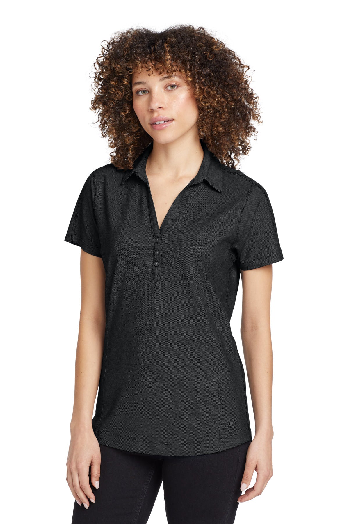 OGIO Women's Onyx Polo. LOG126 - Blacktop - front