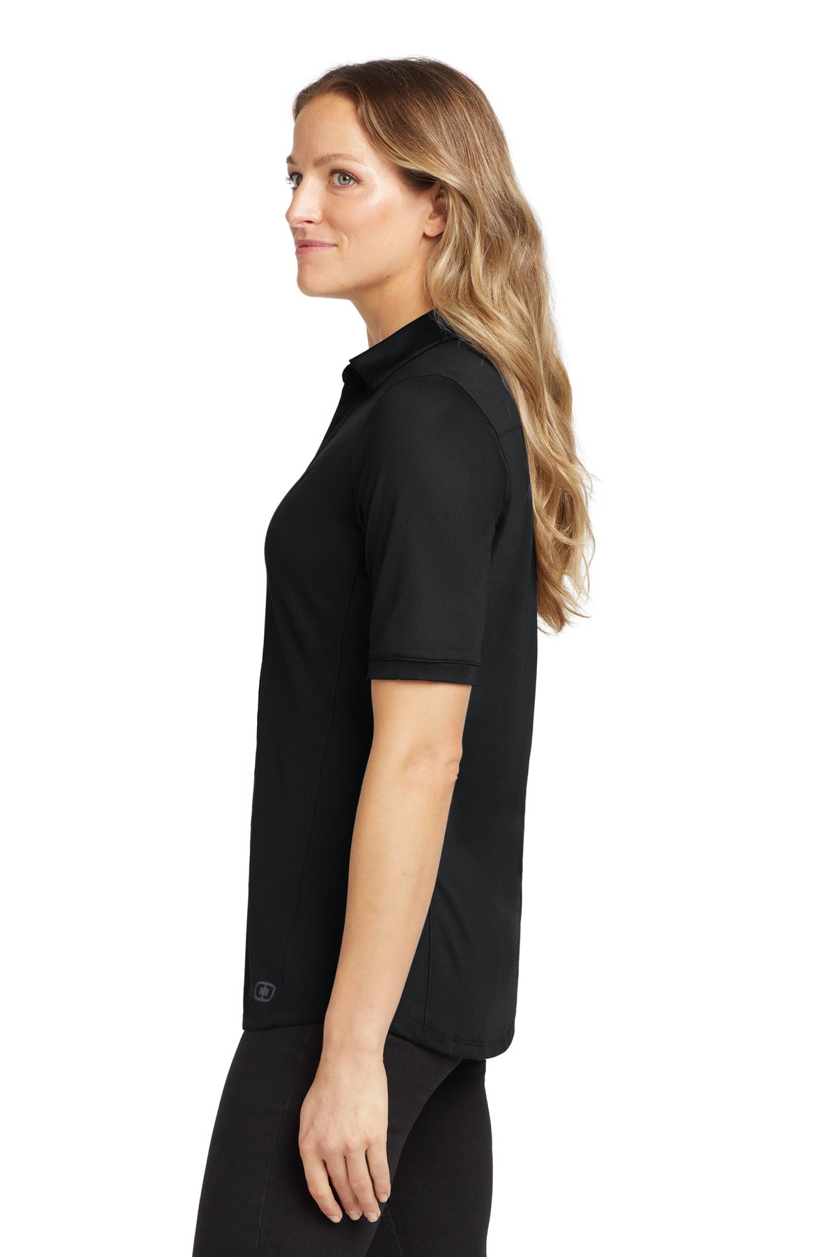 OGIO Women's Metro Polo. LOG130 - Blacktop - side