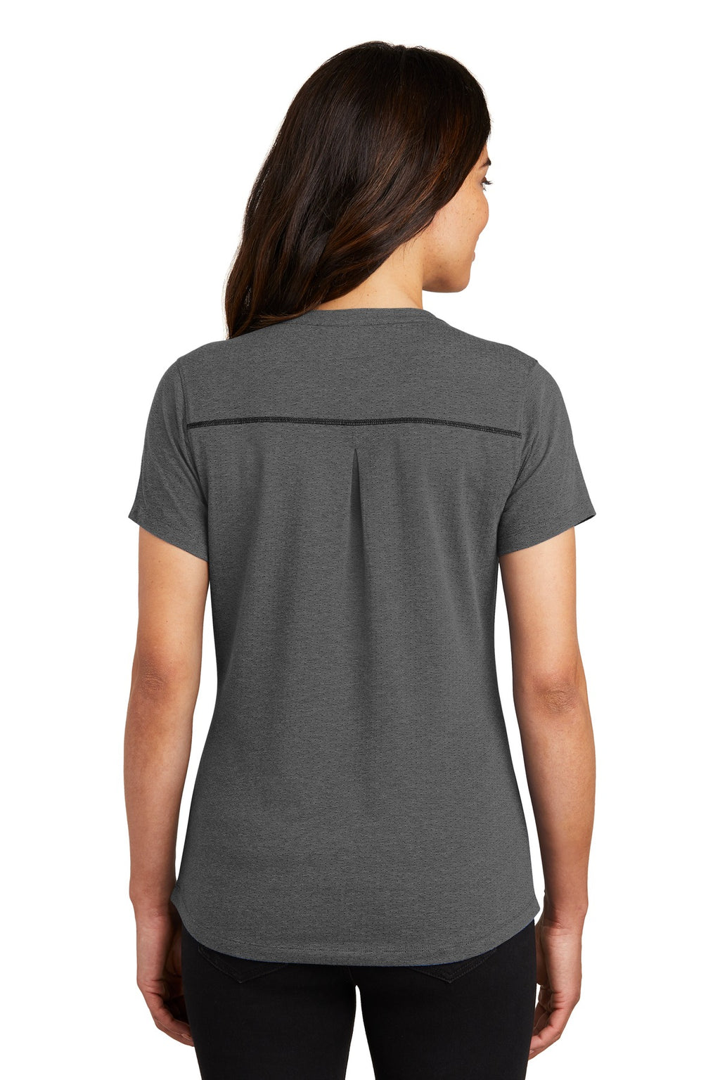OGIO Women's Tread Henley. LOG136 - Blacktop Heather - back