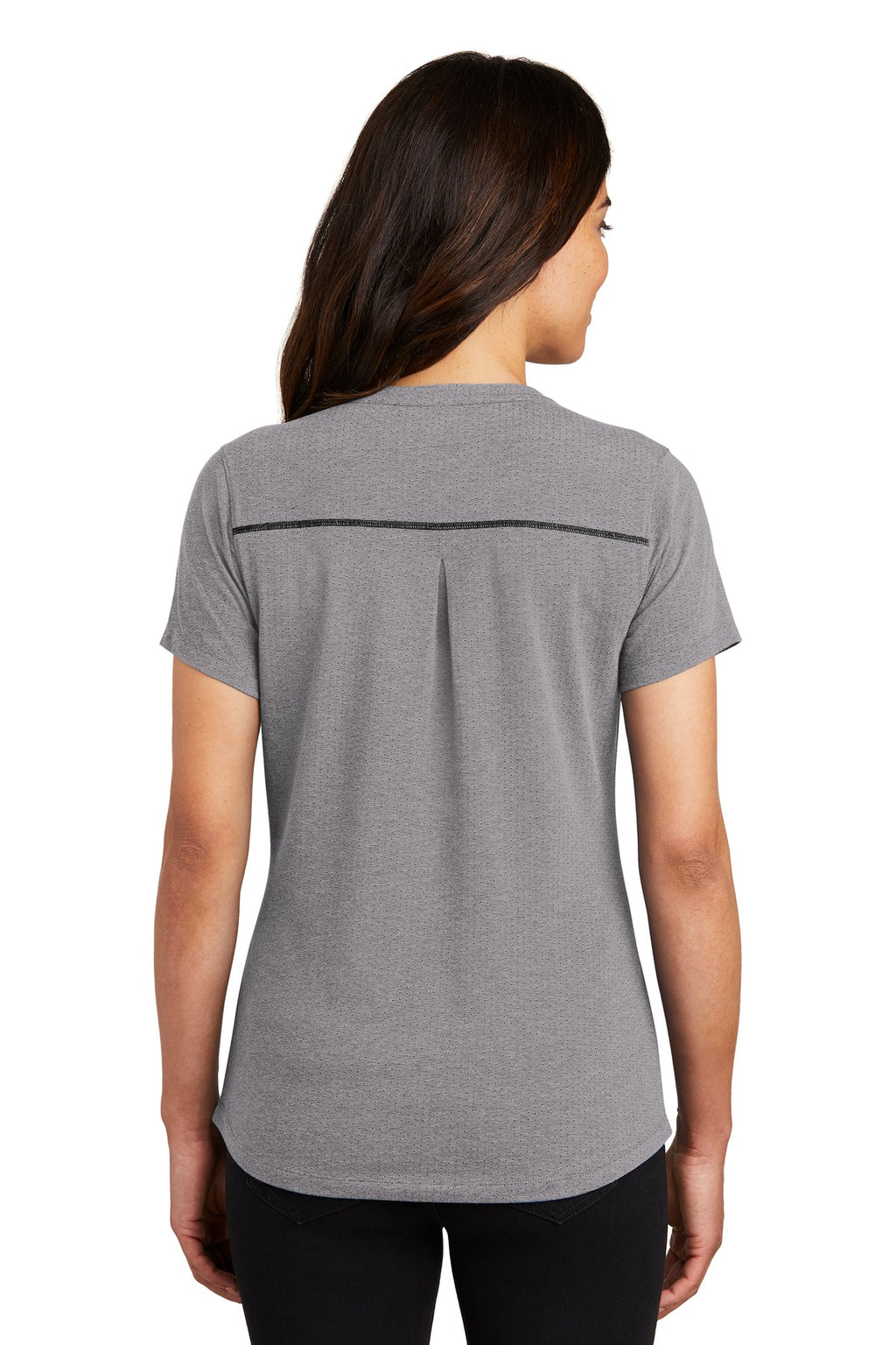 OGIO Women's Tread Henley. LOG136 - Grey Heather - back