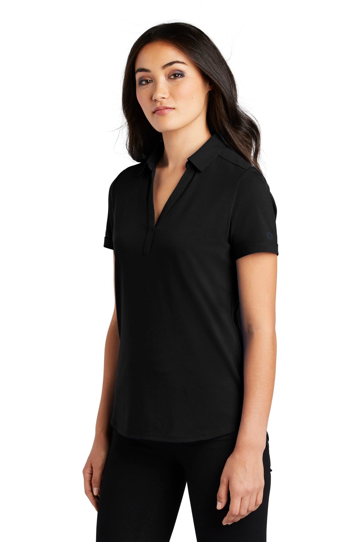OGIO Women's Limit Polo. LOG138 - Blacktop - three_q