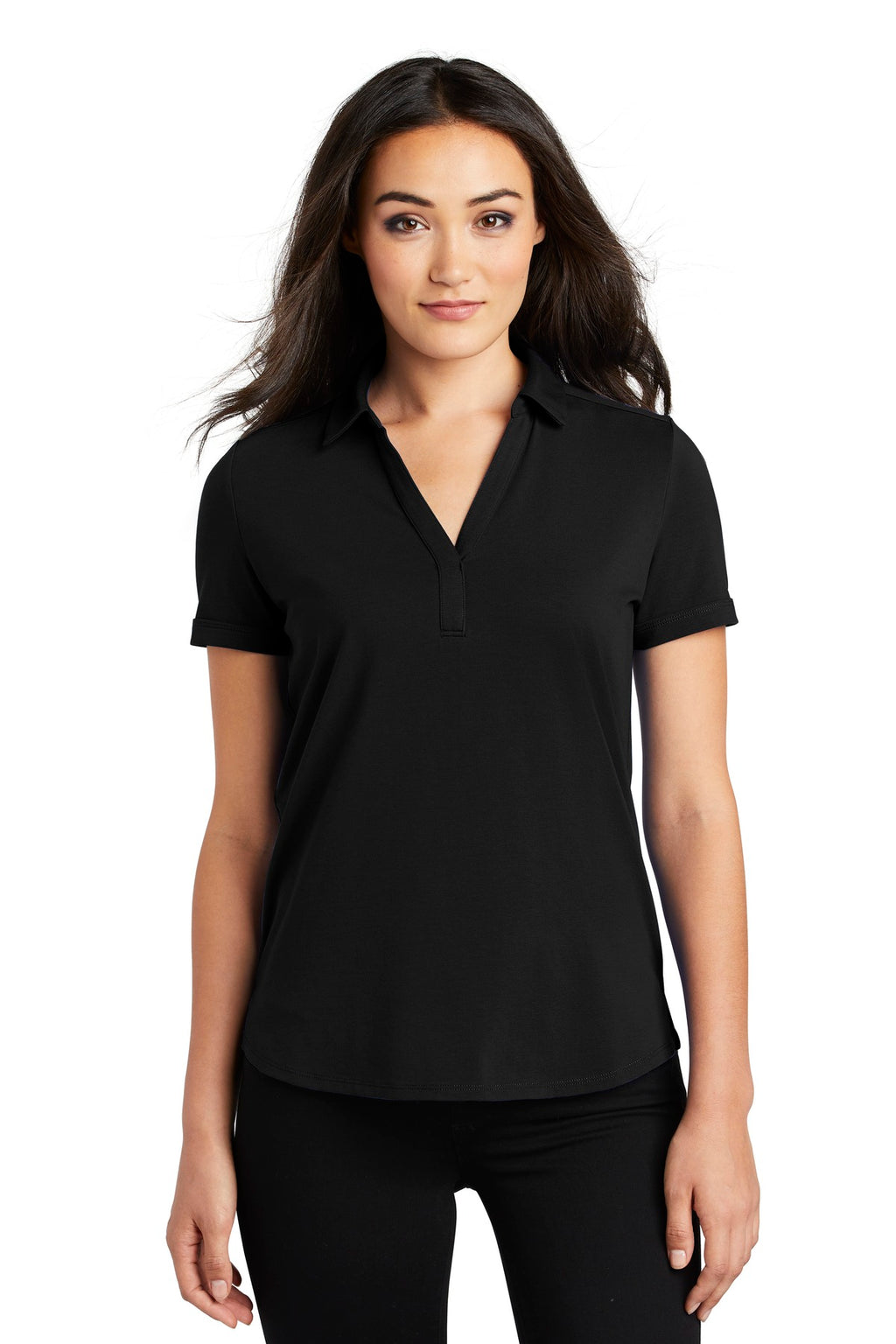 OGIO Women's Limit Polo. LOG138 - Blacktop - front