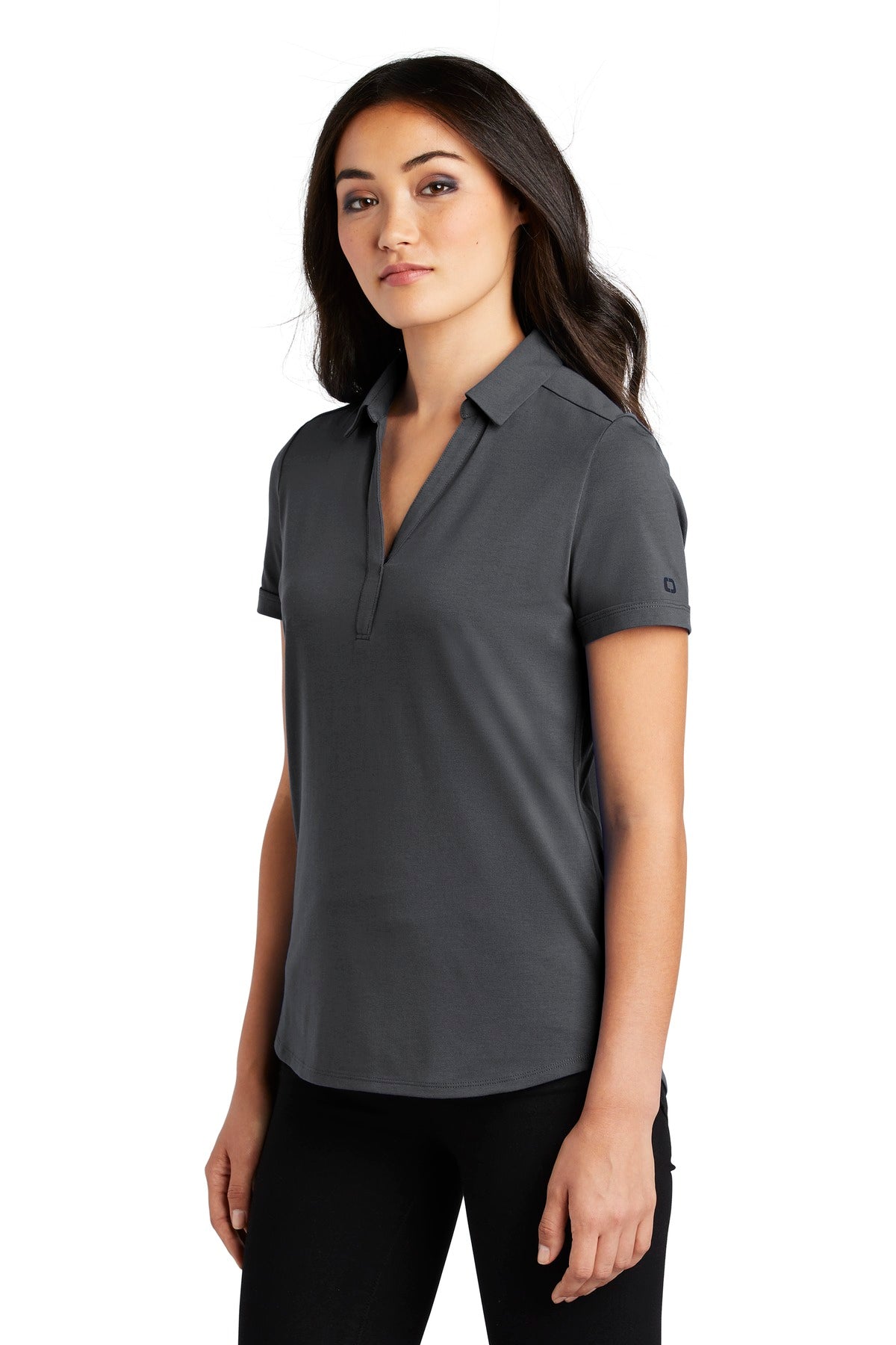 OGIO Women's Limit Polo. LOG138 - Diesel Grey - three_q