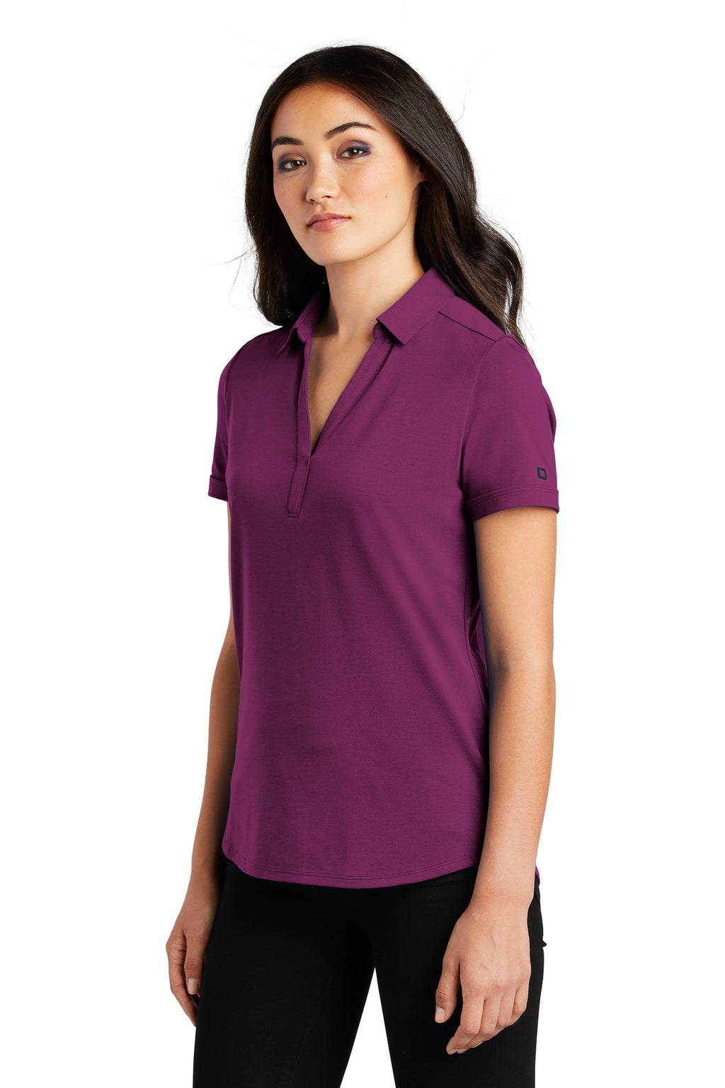 OGIO Women's Limit Polo. LOG138 - Purple Fuel - three_q