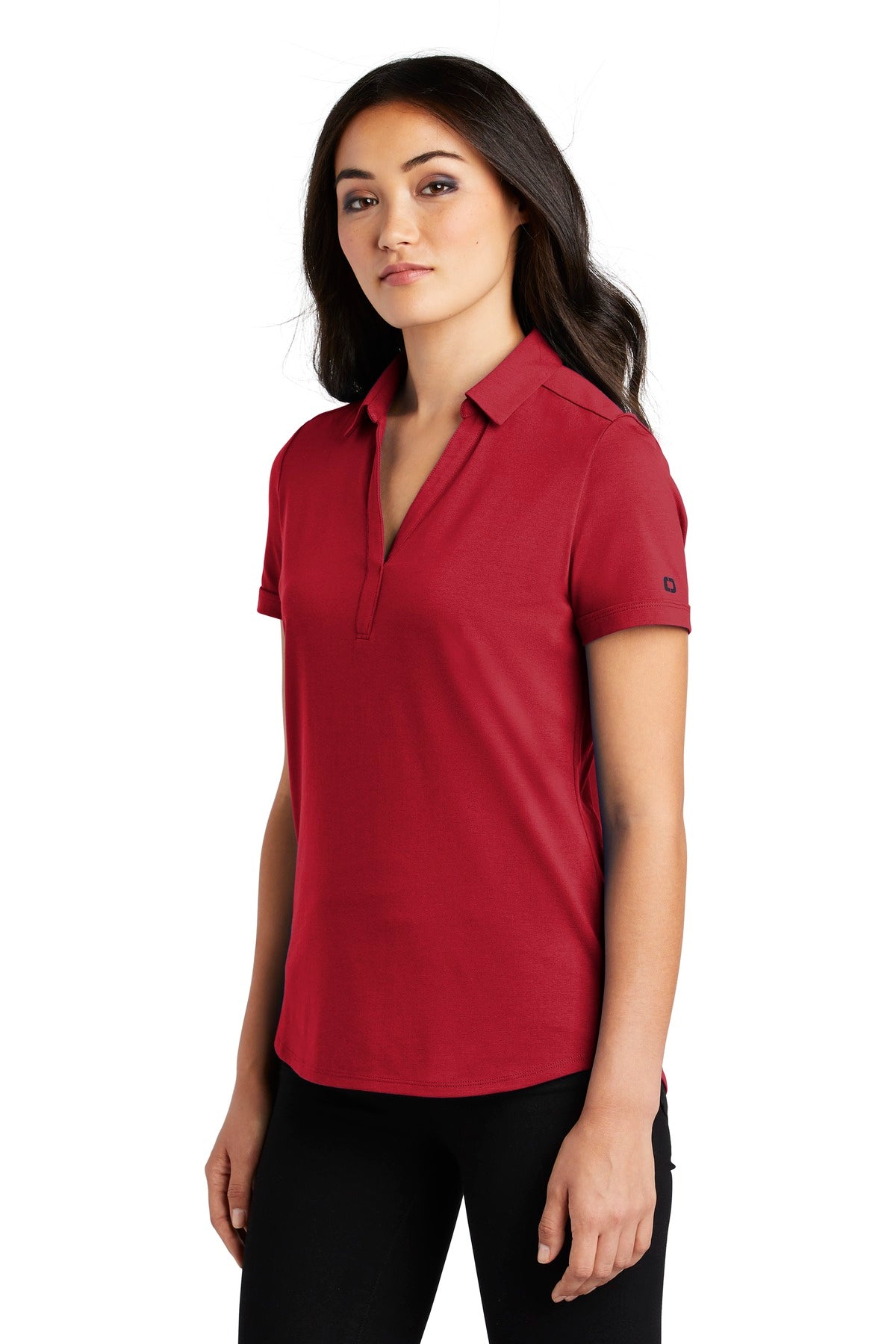 OGIO Women's Limit Polo. LOG138 - Signal Red - three_q