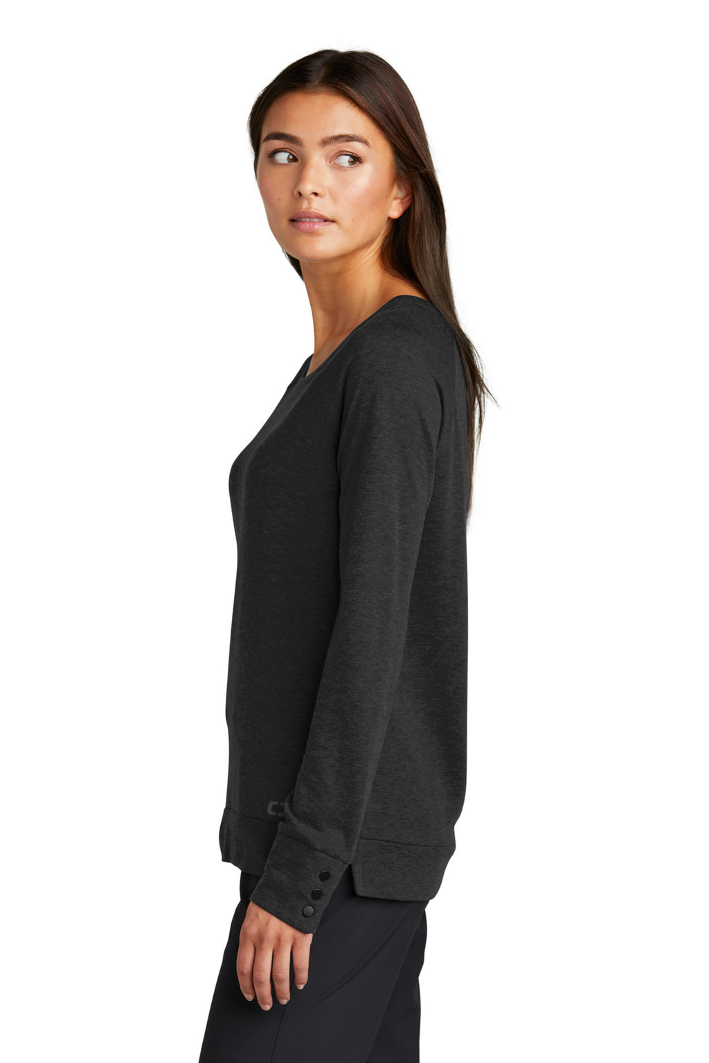 OGIO Women's Command Long Sleeve Scoop Neck LOG150 - Blacktop - side