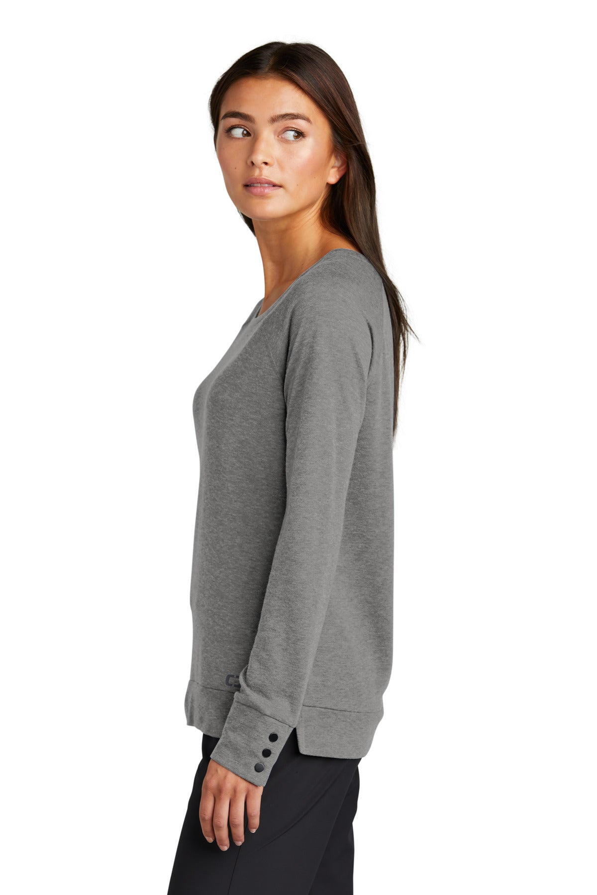 OGIO Women's Command Long Sleeve Scoop Neck LOG150 - Gear Grey - side