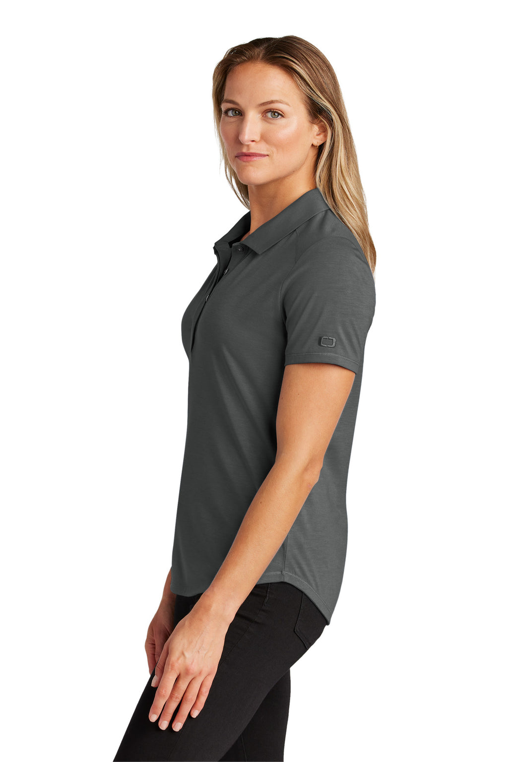 OGIO Women's Motion Polo LOG152 - Tarmac Grey - side