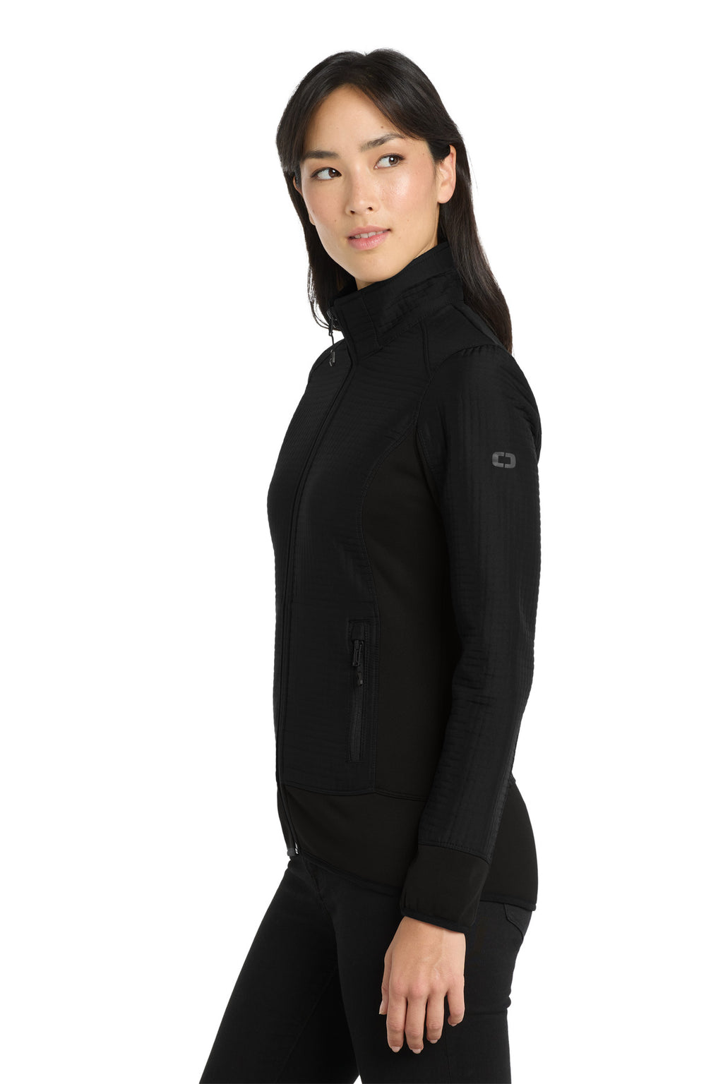 OGIO Women's Trax Jacket. LOG726 - Blacktop - side