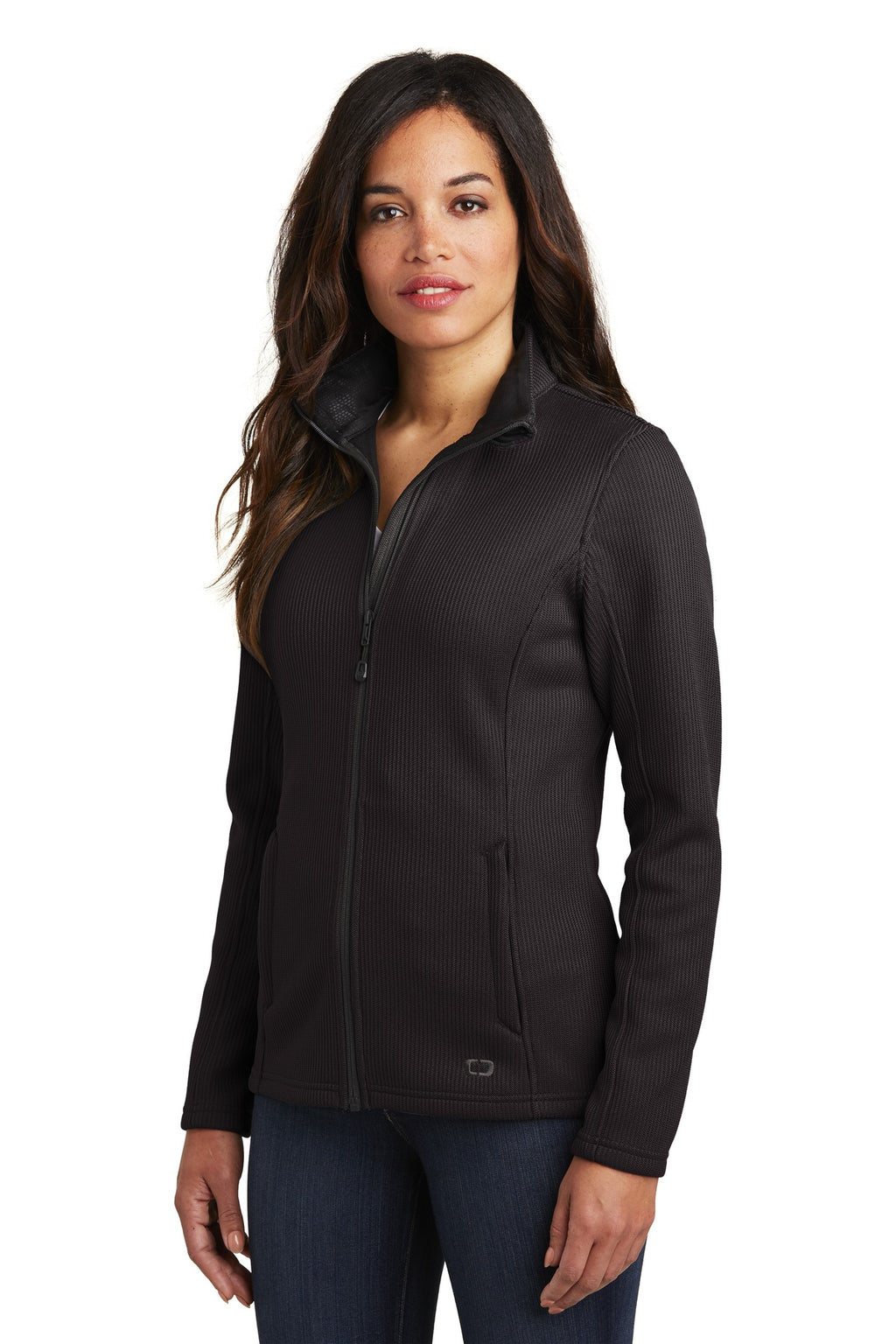 OGIO Women's Grit Fleece Jacket. LOG727 - Blacktop - three_q
