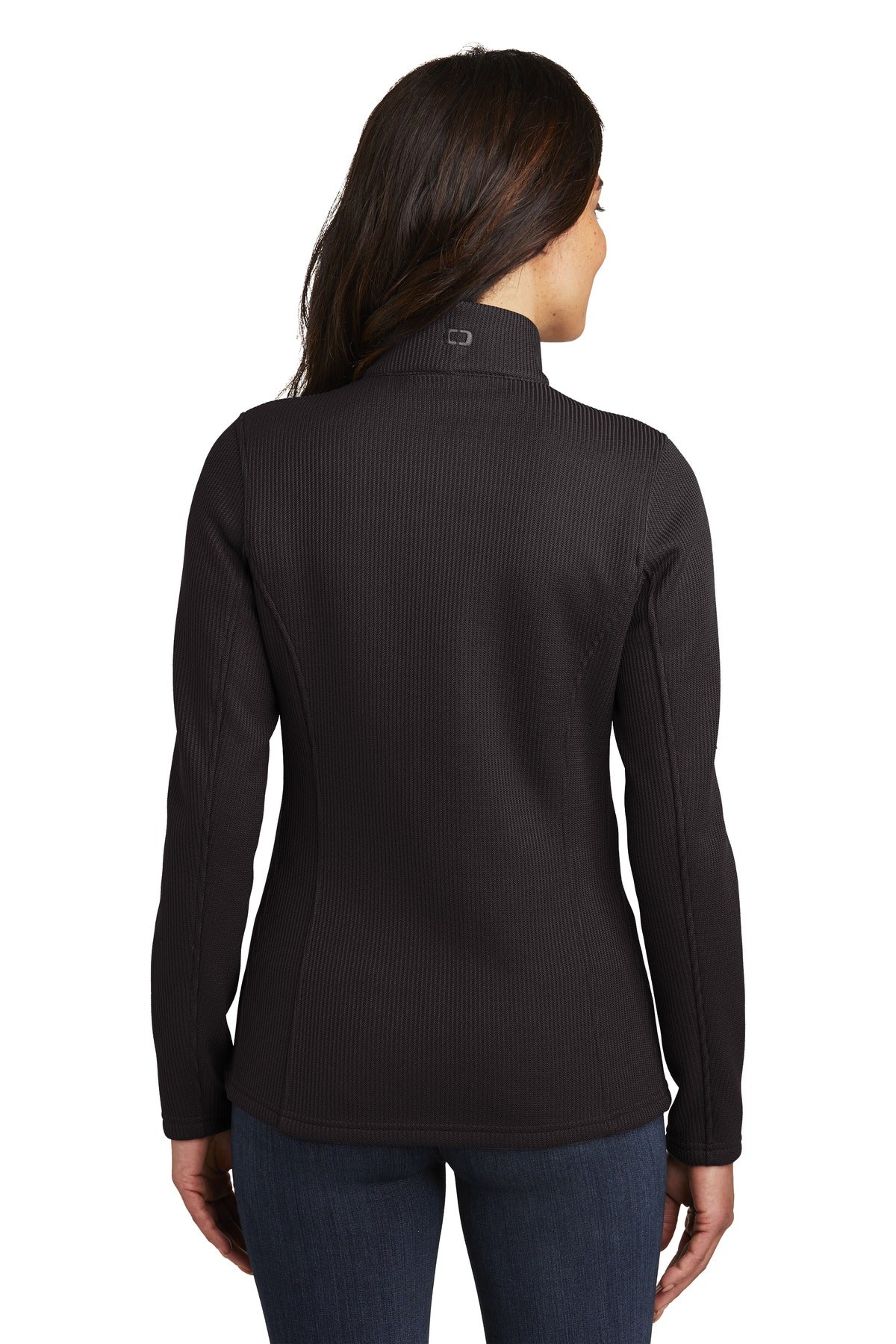 OGIO Women's Grit Fleece Jacket. LOG727 - Blacktop - back