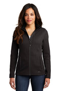 OGIO Women's Grit Fleece Jacket. LOG727 - Blacktop - front