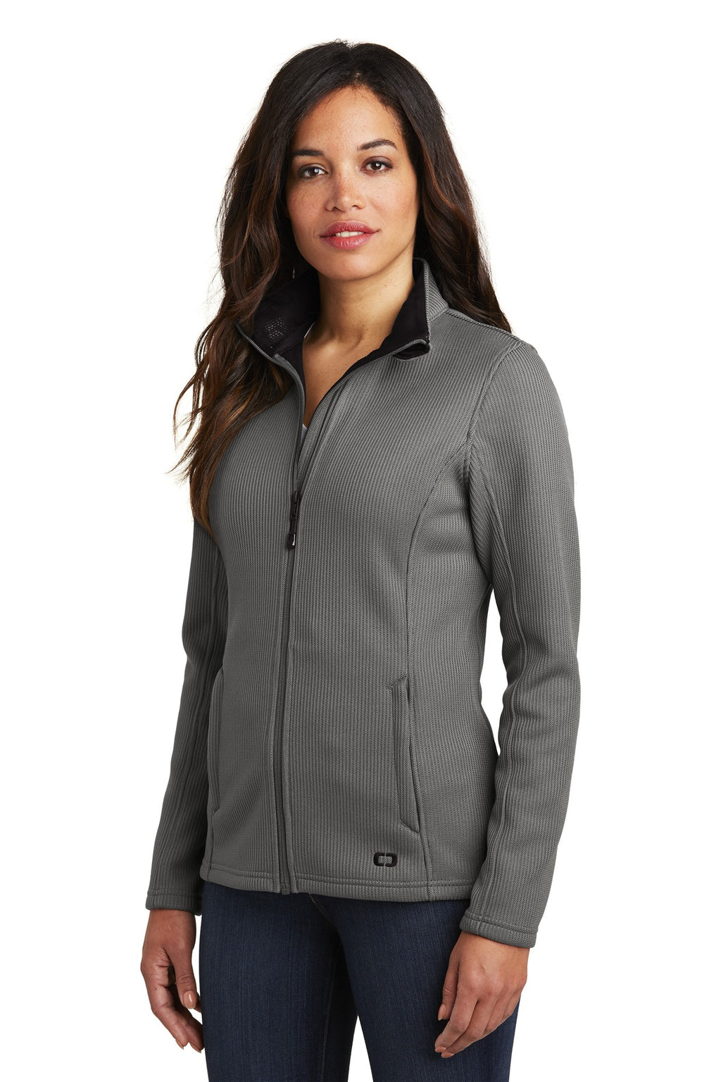 OGIO Women's Grit Fleece Jacket. LOG727 - Gear Grey - three_q