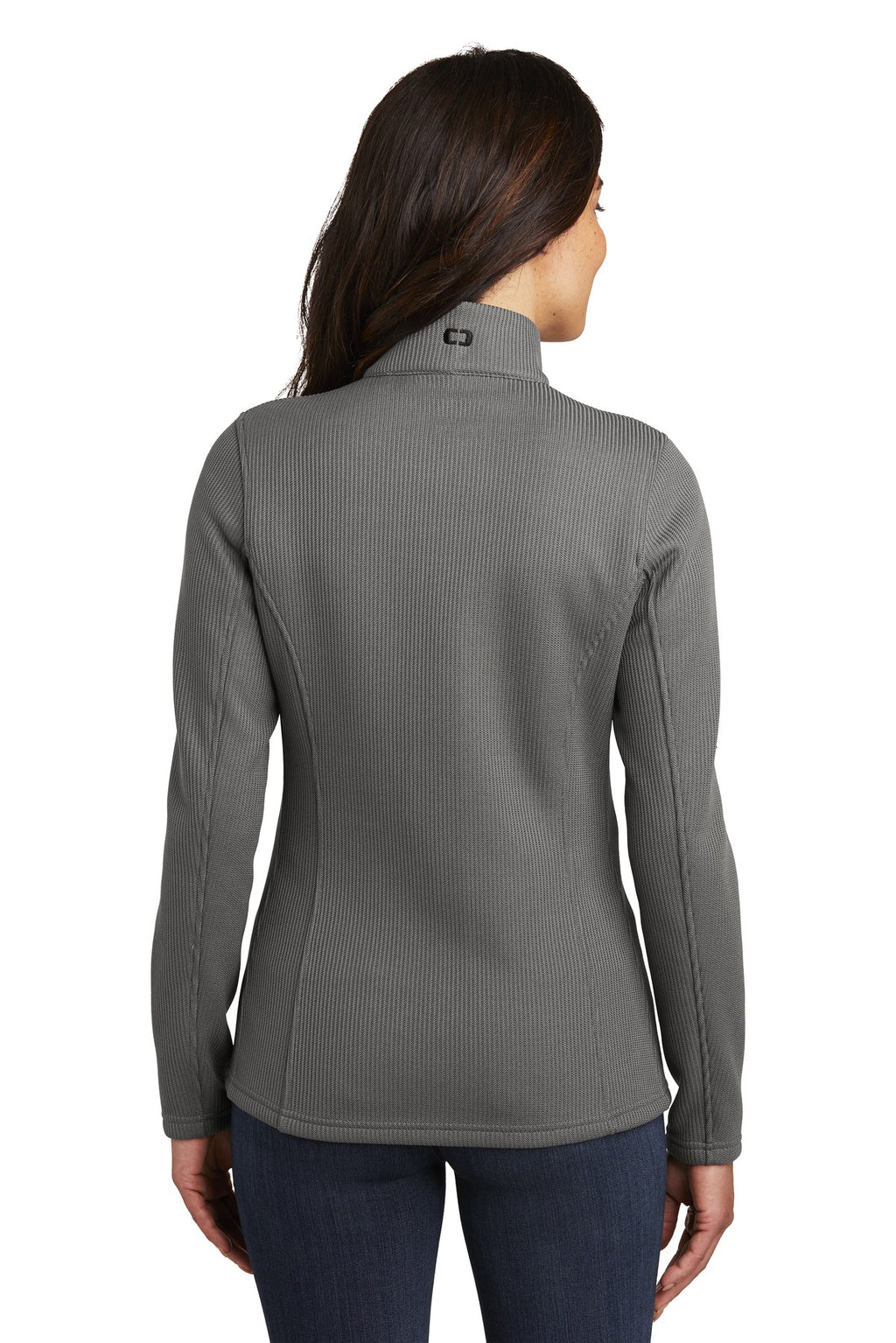 OGIO Women's Grit Fleece Jacket. LOG727 - Gear Grey - back